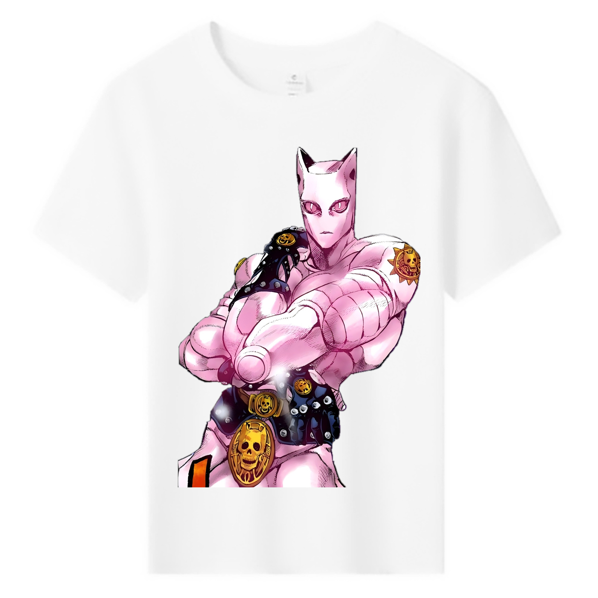 （画像用） ジョジョの奇妙な冒険 きら よしかげ JoJo's Bizarre Adventure Kira Yoshikage 綿100％キッズTシャツ（フロントプリント）