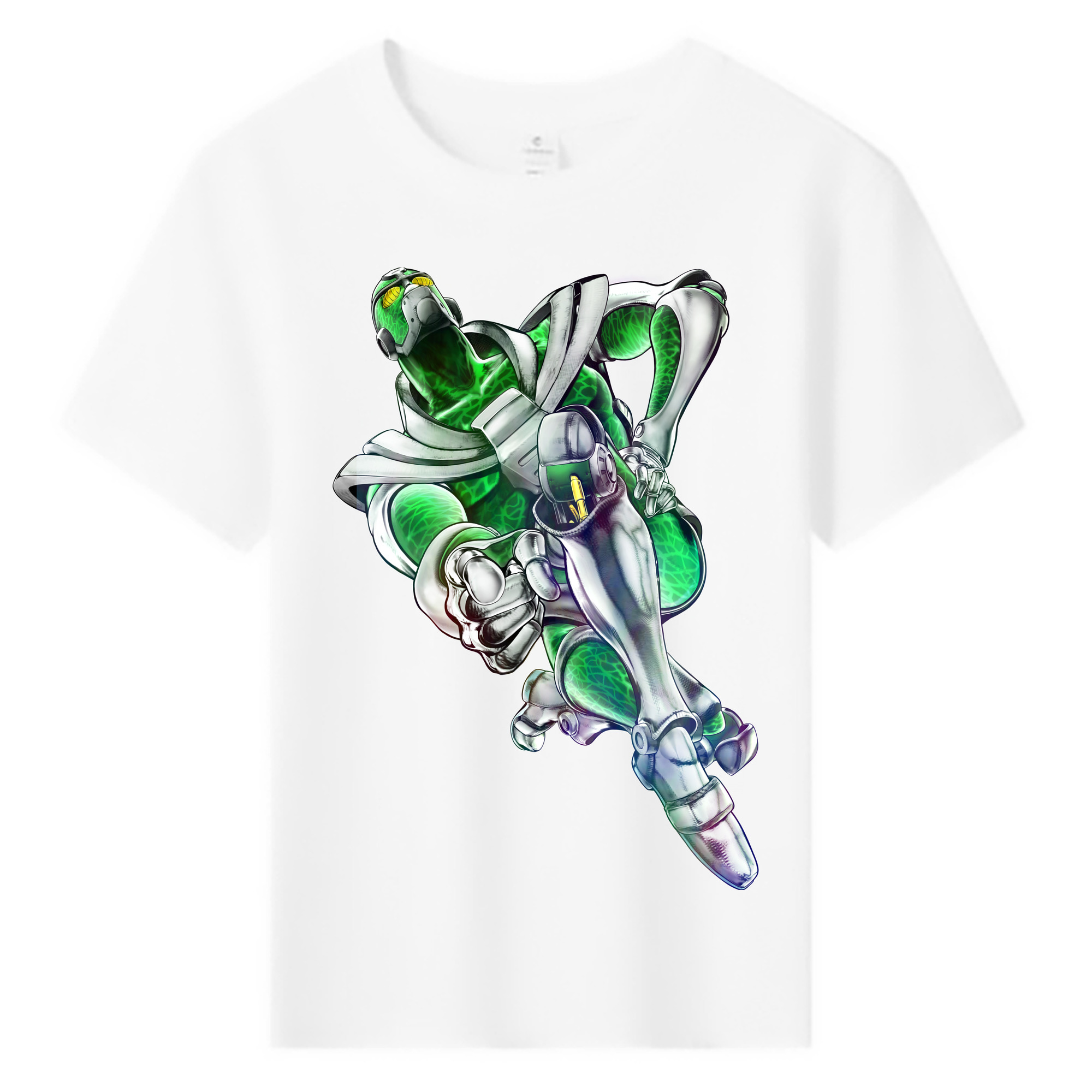 （画像用） ジョジョの奇妙な冒険 花京院 典明（かきょういん のりあき） JoJo's Bizarre Adventure Kakyoin Noriaki 綿100％キッズTシャツ（フロントプリント）