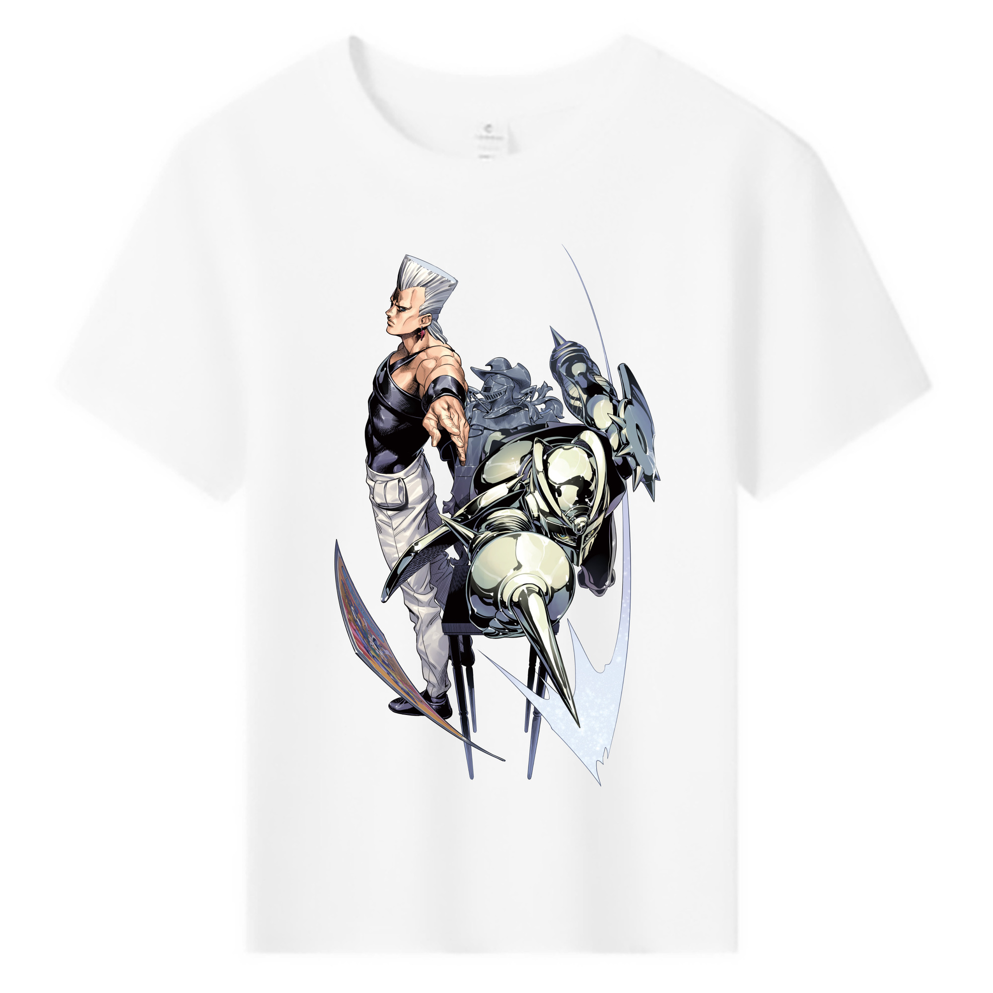 （画像用） ジョジョの奇妙な冒険 ジャン＝ピエール?ポルナレフ JoJo's Bizarre Adventure Jan Pierre Polnareff 綿100％キッズTシャツ（フロントプリント）