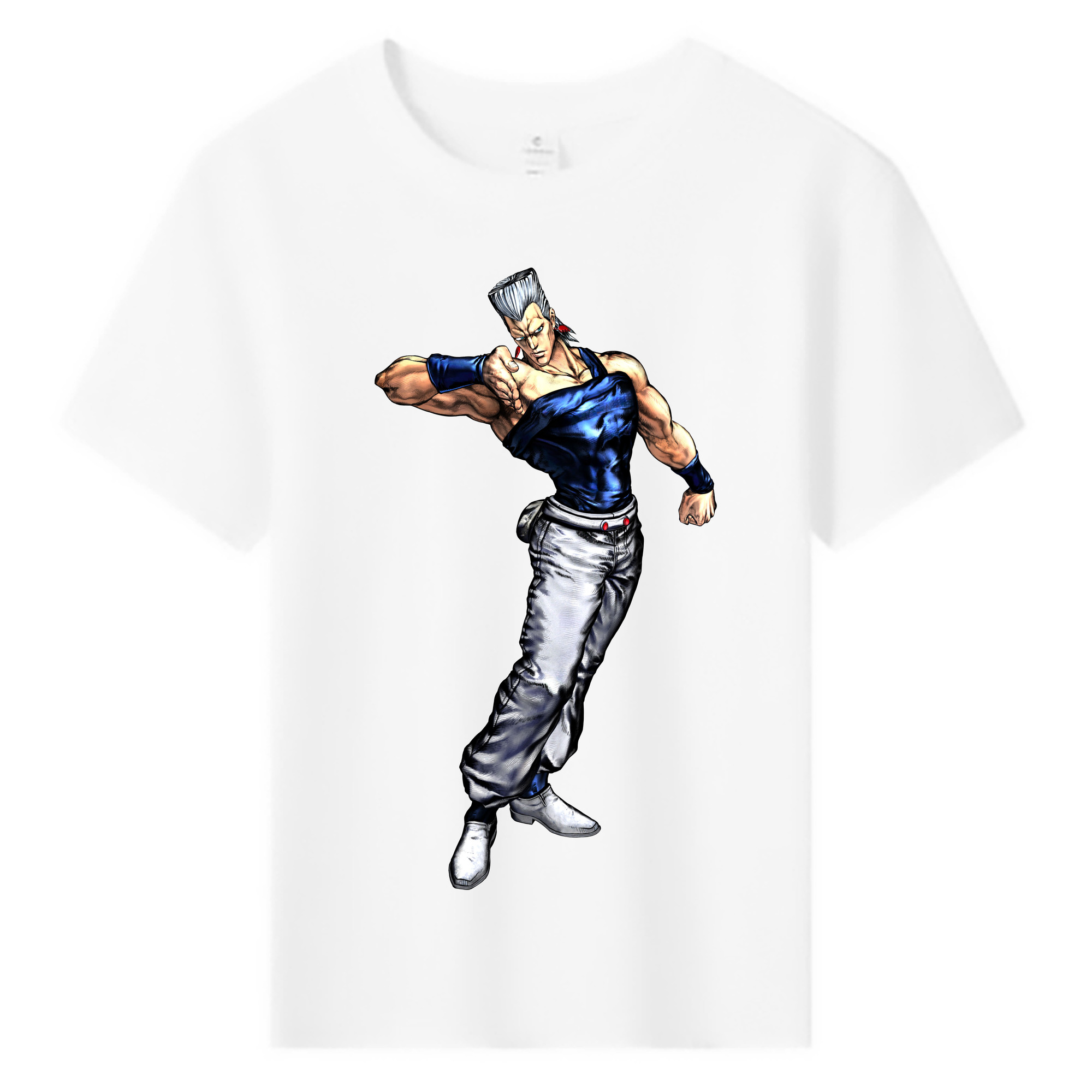 （画像用） ジョジョの奇妙な冒険 ジャン＝ピエール?ポルナレフ JoJo's Bizarre Adventure Jan Pierre Polnareff 綿100％キッズTシャツ（フロントプリント）