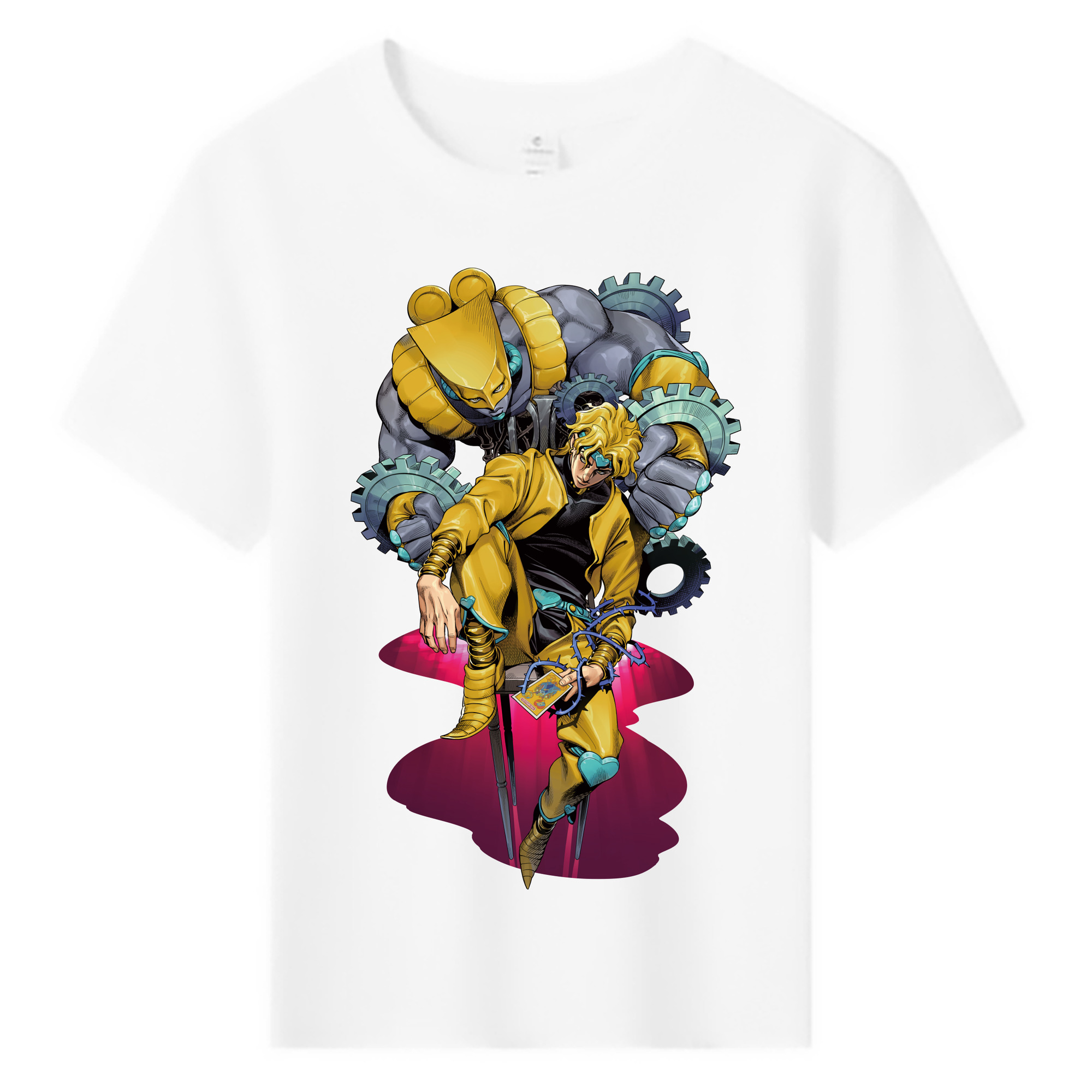 （画像用） ジョジョの奇妙な冒険 ディオ?ブランドー JoJo's Bizarre Adventure Dio Brando 綿100％キッズTシャツ（フロントプリント）