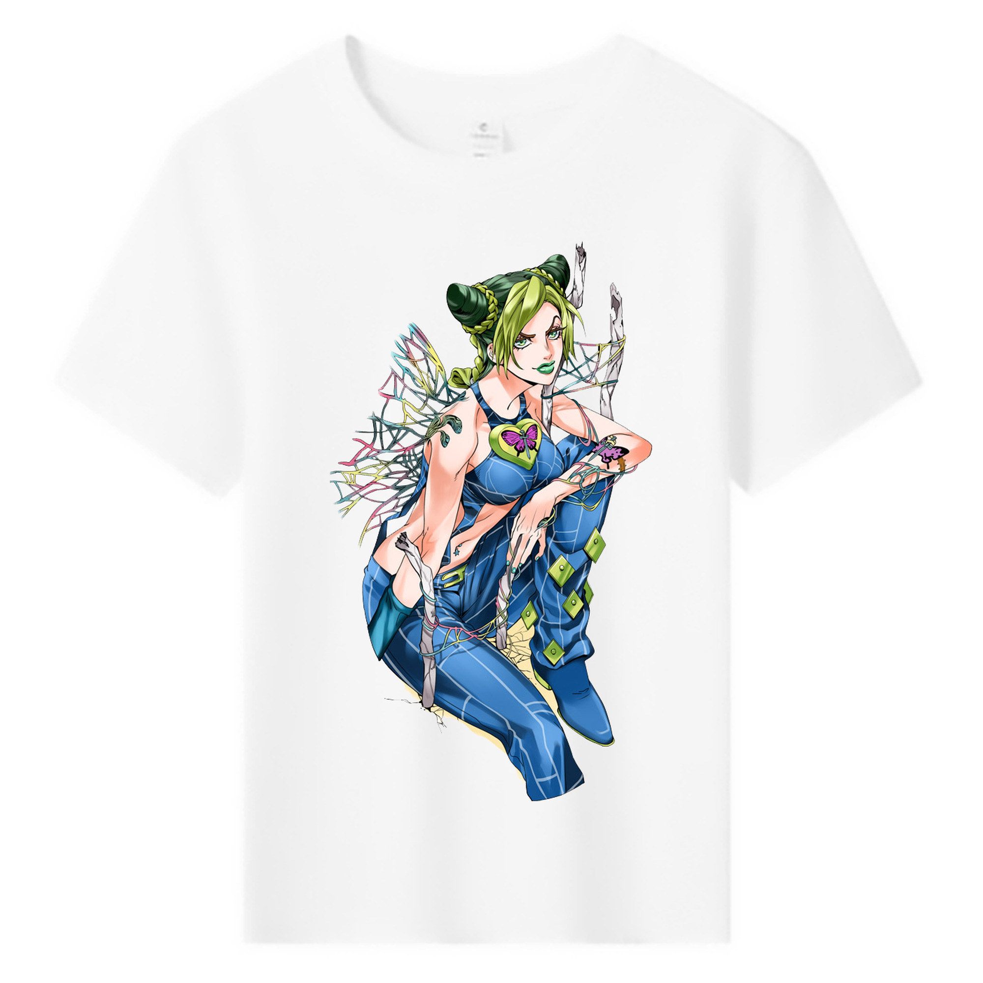（画像用） "ジョジョの奇妙な冒険 くうじょう ジョリーン JoJo's Bizarre Adventure Jolyne Cujoh " 綿100％キッズTシャツ（フロントプリント）
