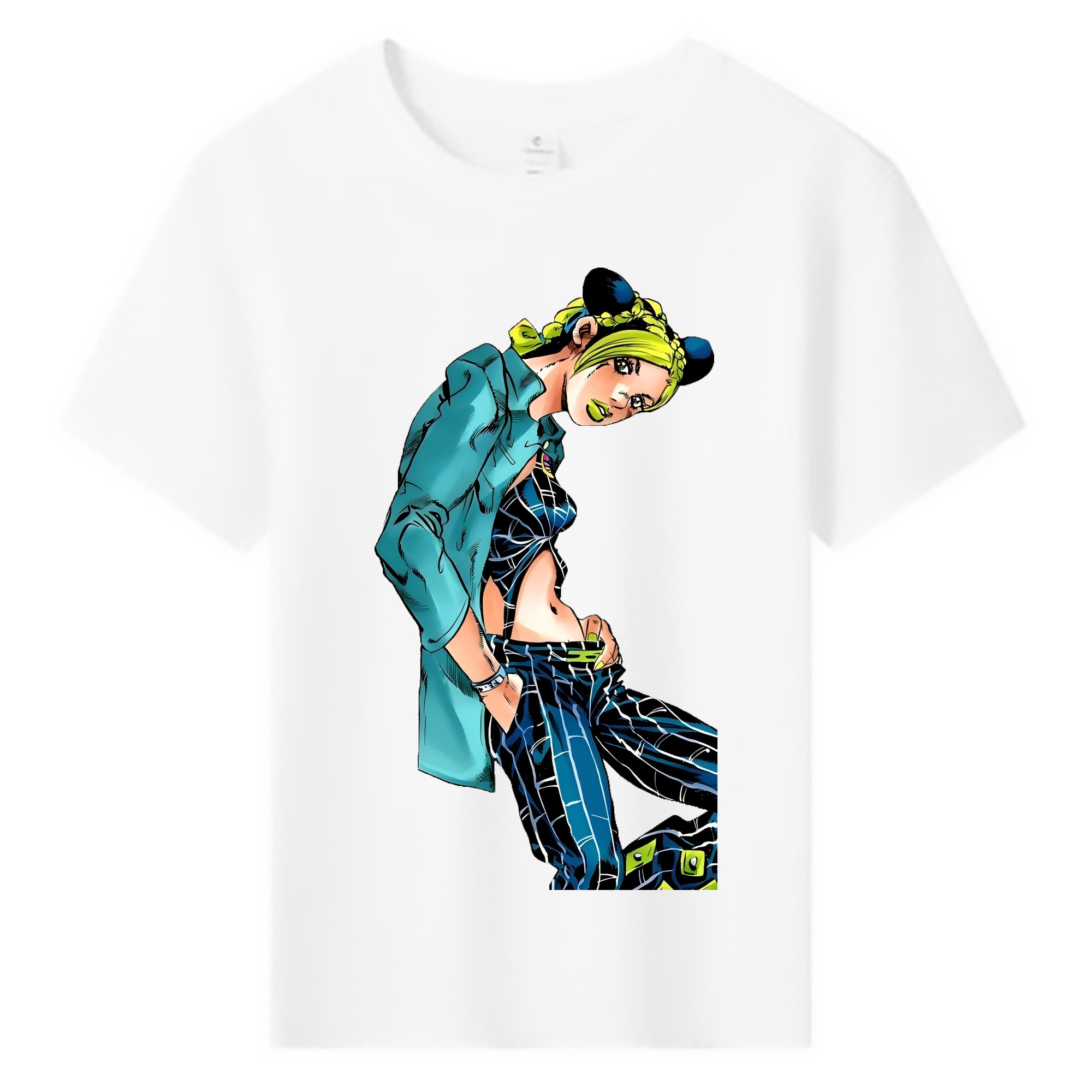 （画像用） "ジョジョの奇妙な冒険 くうじょう ジョリーン JoJo's Bizarre Adventure Jolyne Cujoh " 綿100％キッズTシャツ（フロントプリント）