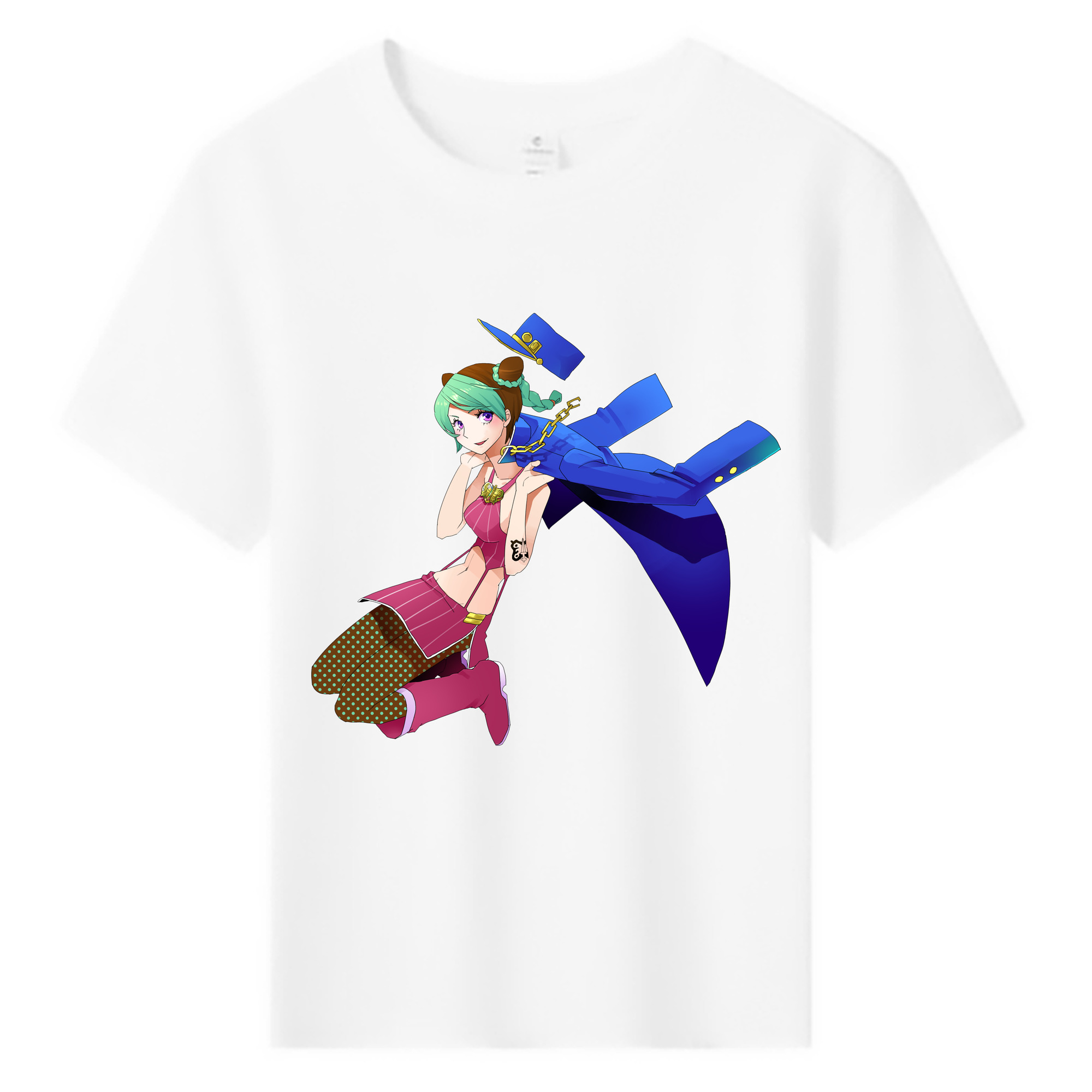（画像用） "ジョジョの奇妙な冒険 くうじょう ジョリーン JoJo's Bizarre Adventure Jolyne Cujoh " 綿100％キッズTシャツ（フロントプリント）