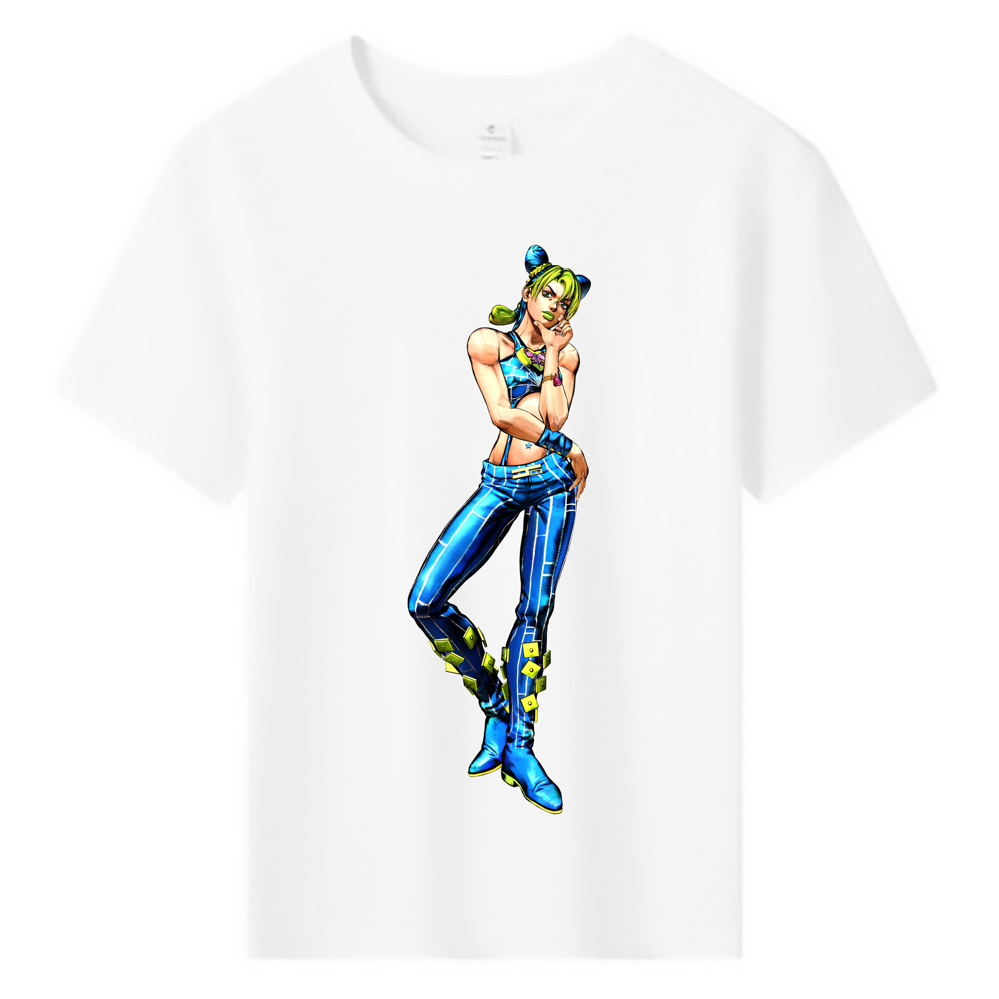 （画像用） "ジョジョの奇妙な冒険 くうじょう ジョリーン JoJo's Bizarre Adventure Jolyne Cujoh " 綿100％キッズTシャツ（フロントプリント）