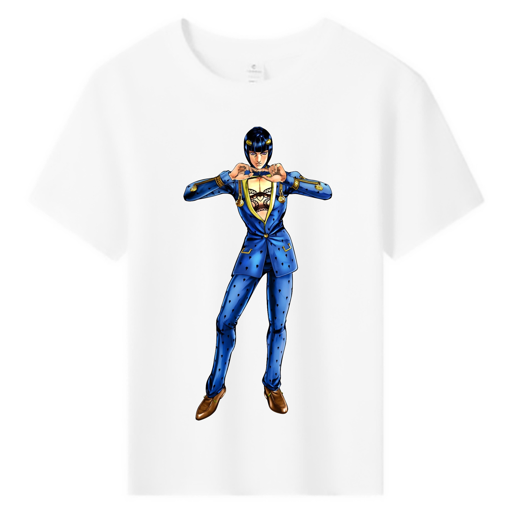 （画像用） ジョジョの奇妙な冒険 ブローノ?ブチャラティ JoJo's Bizarre Adventure Bruno Bucciarati 綿100％キッズTシャツ（フロントプリント）