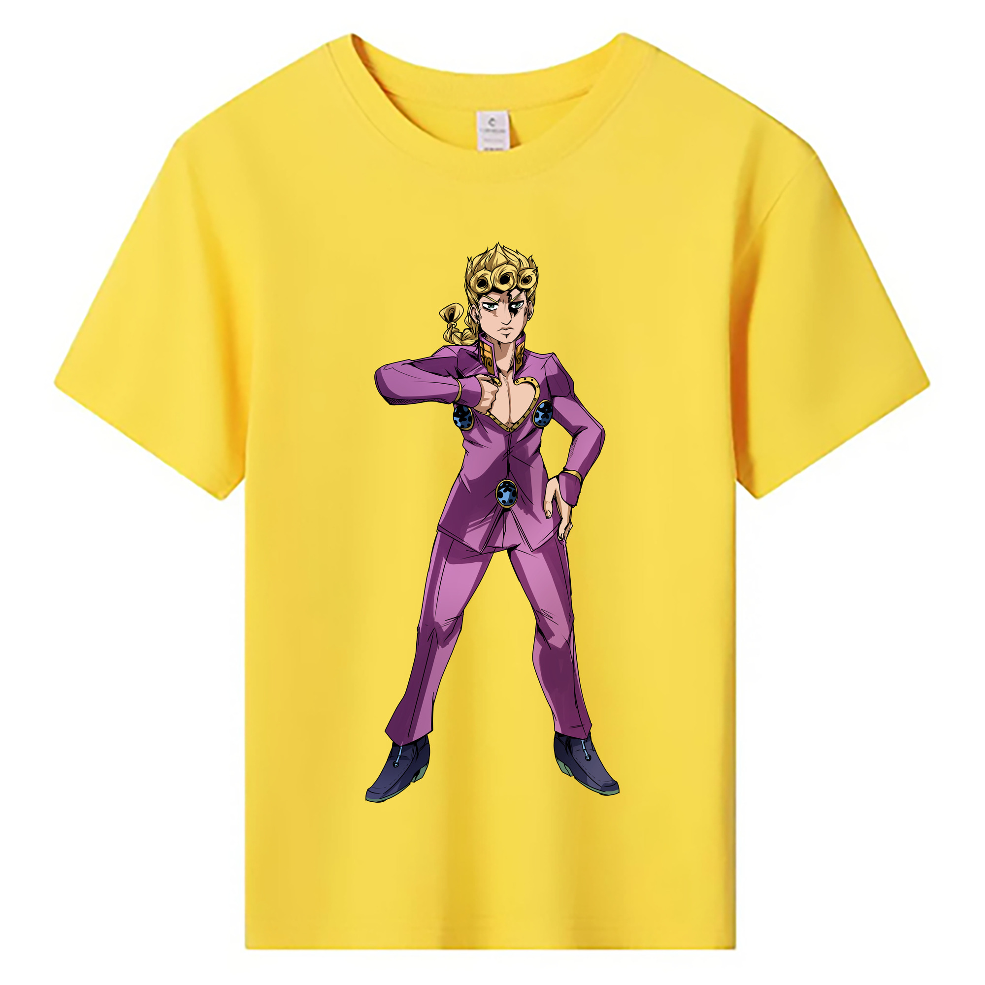 （画像用） ジョジョの奇妙な冒険 ジョルノ?ジョバァーナ JoJo's Bizarre Adventure Giorno Giovanna 綿100％キッズTシャツ（フロントプリント）