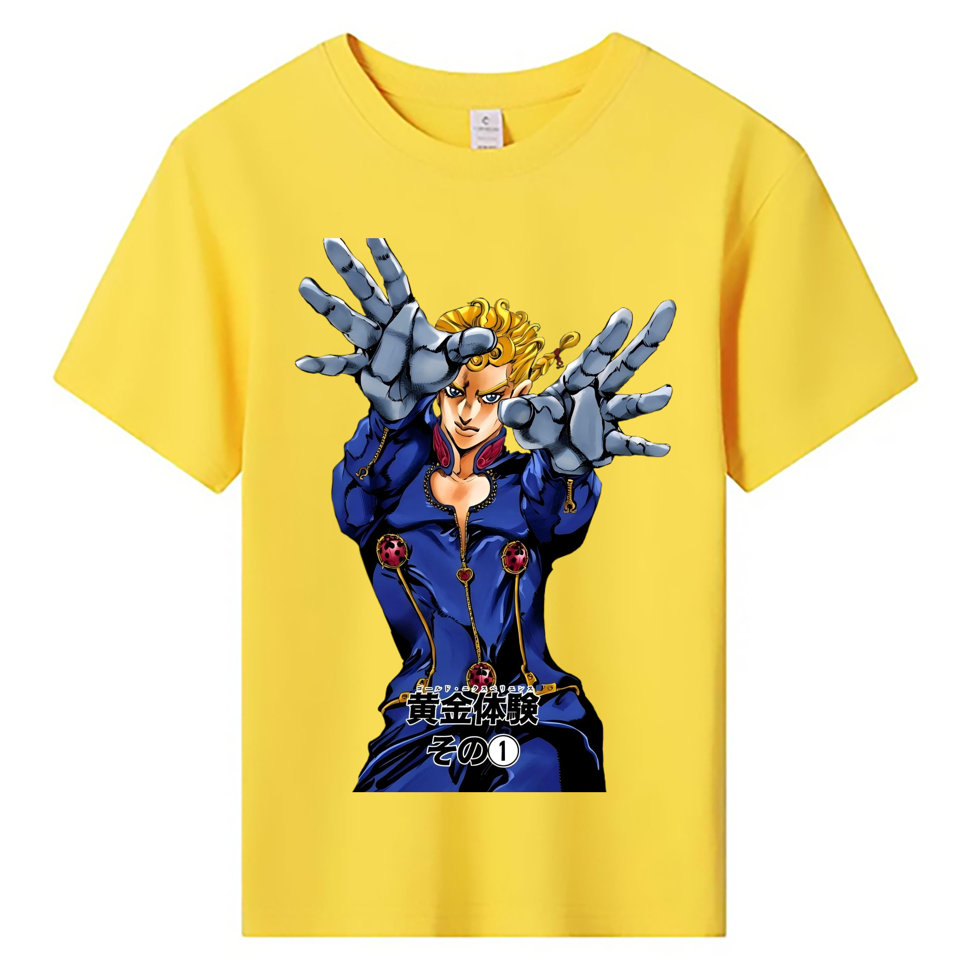 （画像用） ジョジョの奇妙な冒険 ジョルノ?ジョバァーナ JoJo's Bizarre Adventure Giorno Giovanna 綿100％キッズTシャツ（フロントプリント）