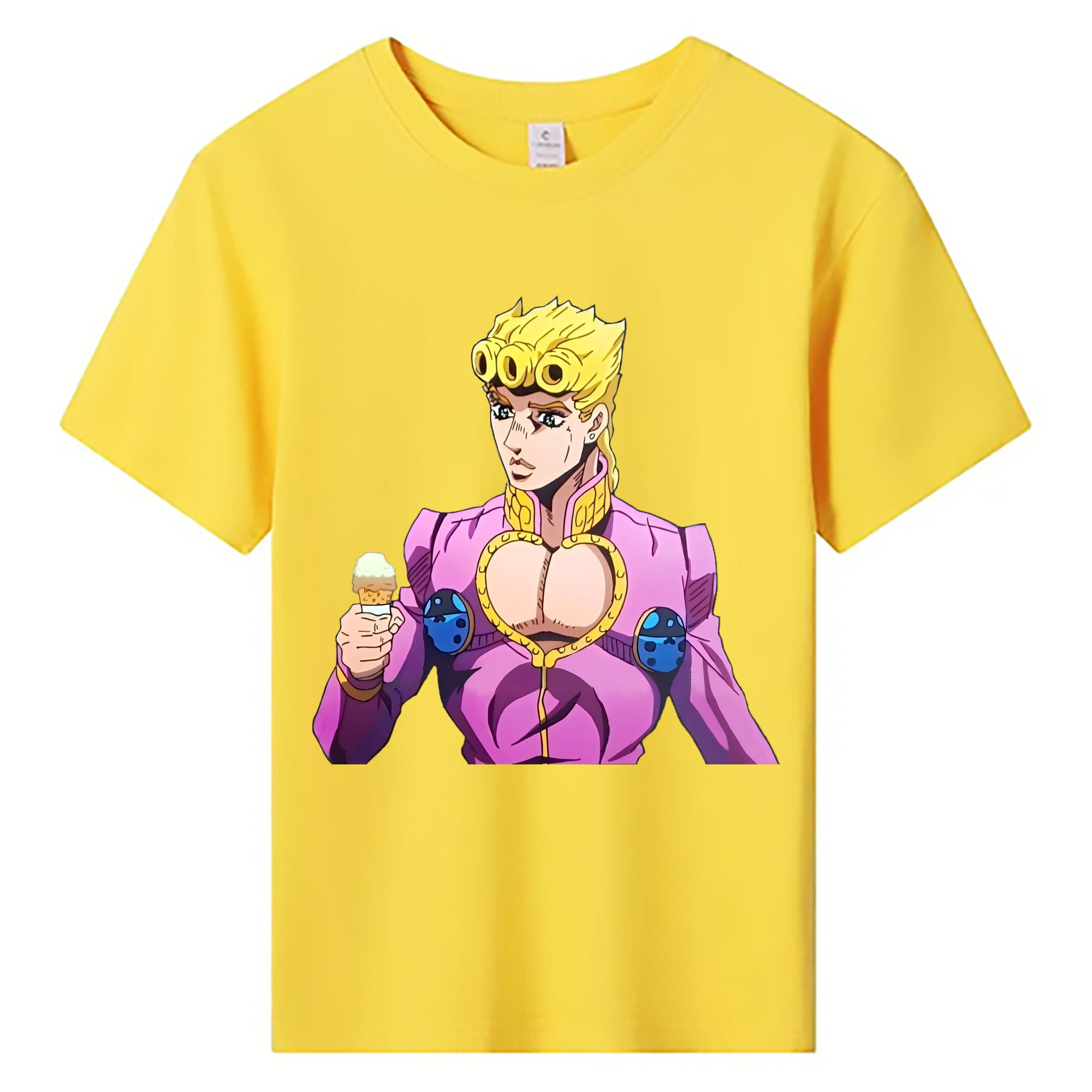 （画像用） ジョジョの奇妙な冒険 ジョルノ?ジョバァーナ JoJo's Bizarre Adventure Giorno Giovanna 綿100％キッズTシャツ（フロントプリント）