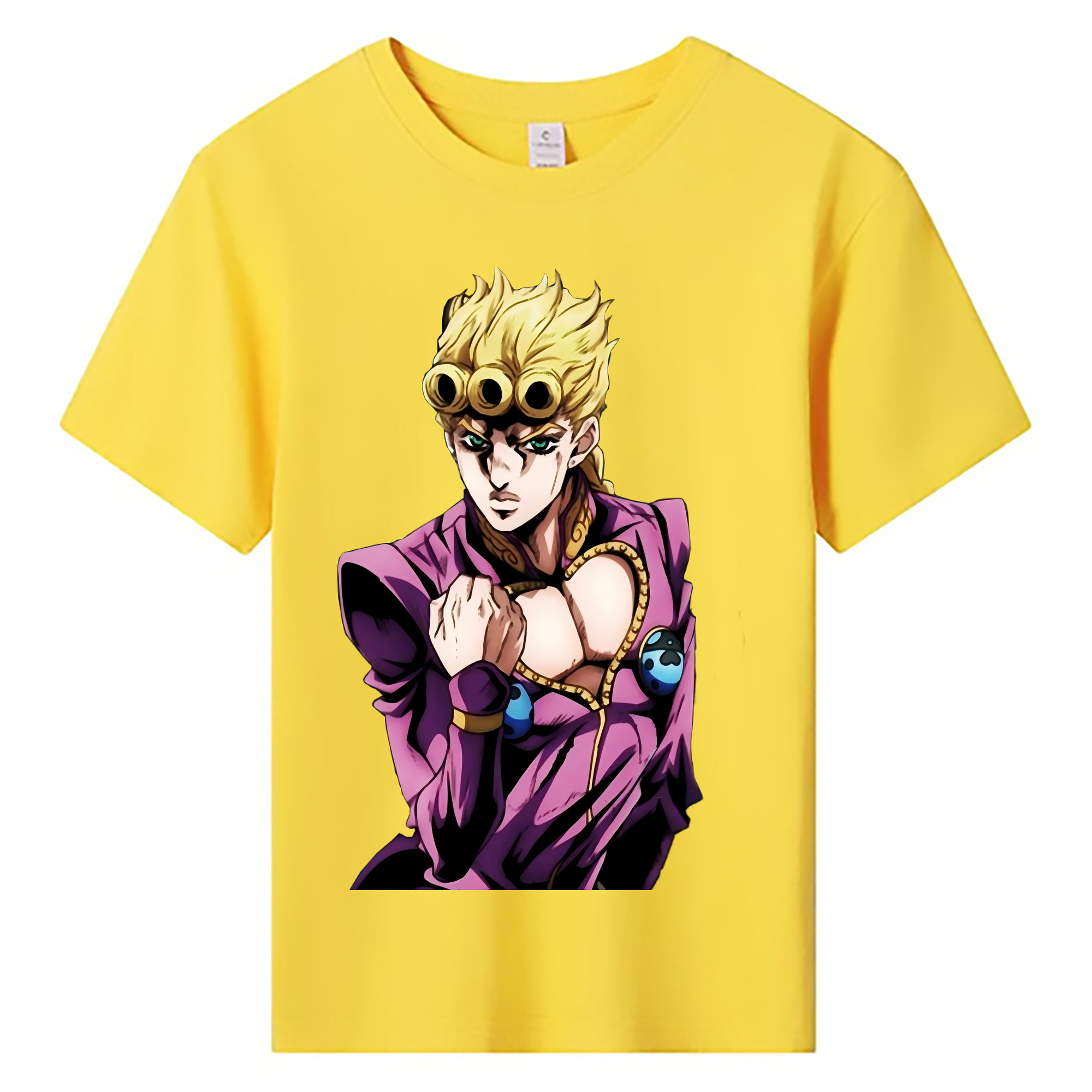 （画像用） ジョジョの奇妙な冒険 ジョルノ?ジョバァーナ JoJo's Bizarre Adventure Giorno Giovanna 綿100％キッズTシャツ（フロントプリント）