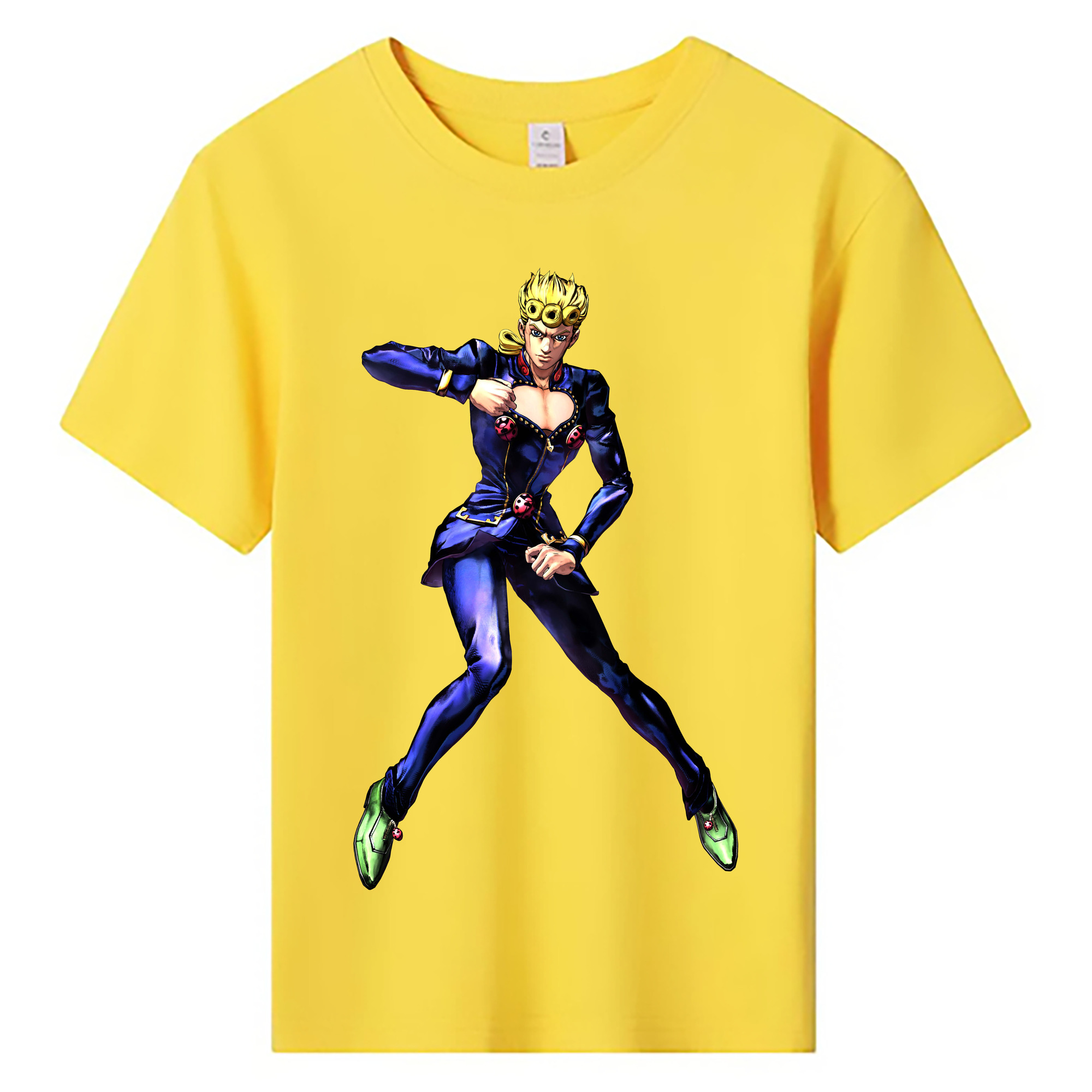 （画像用） ジョジョの奇妙な冒険 ジョルノ?ジョバァーナ JoJo's Bizarre Adventure Giorno Giovanna 綿100％キッズTシャツ（フロントプリント）