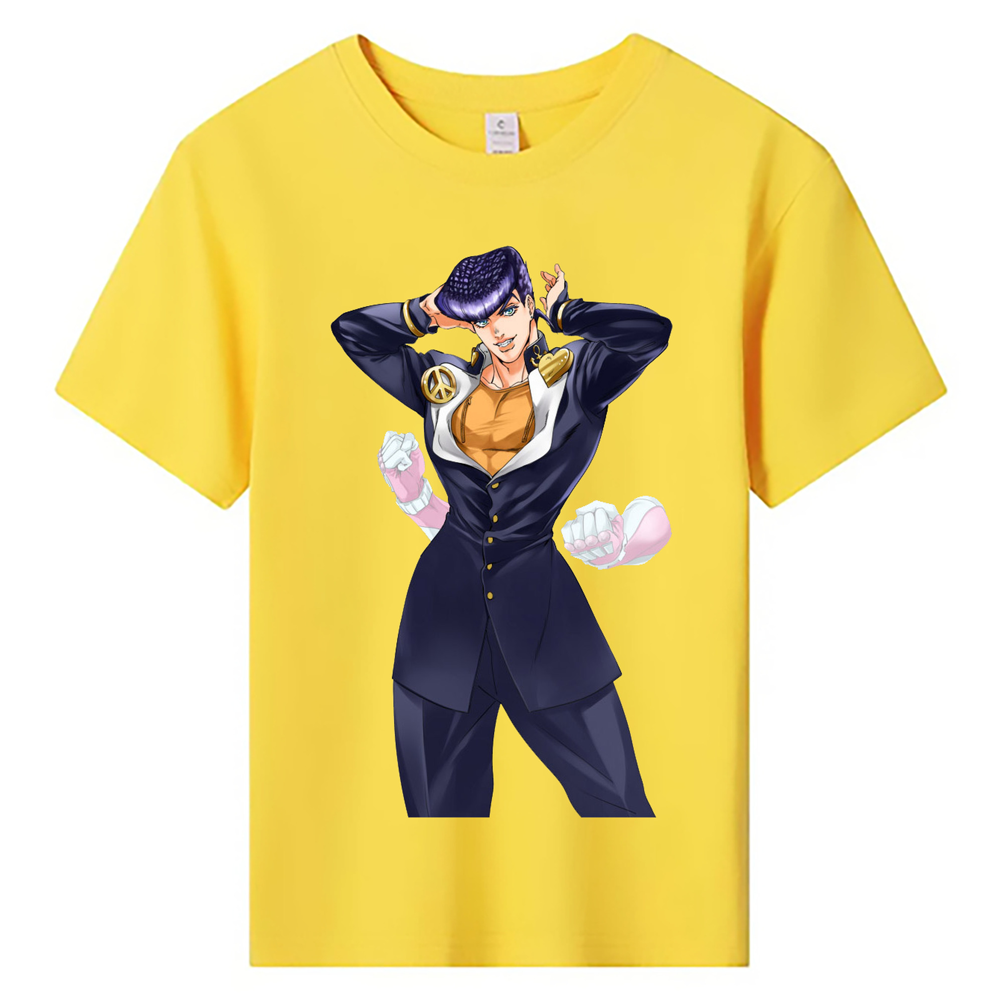 （画像用） ジョジョの奇妙な冒険 ひがしかた じょうすけ JoJo's Bizarre Adventure Higashikata Josuke 綿100％キッズTシャツ（フロントプリント）