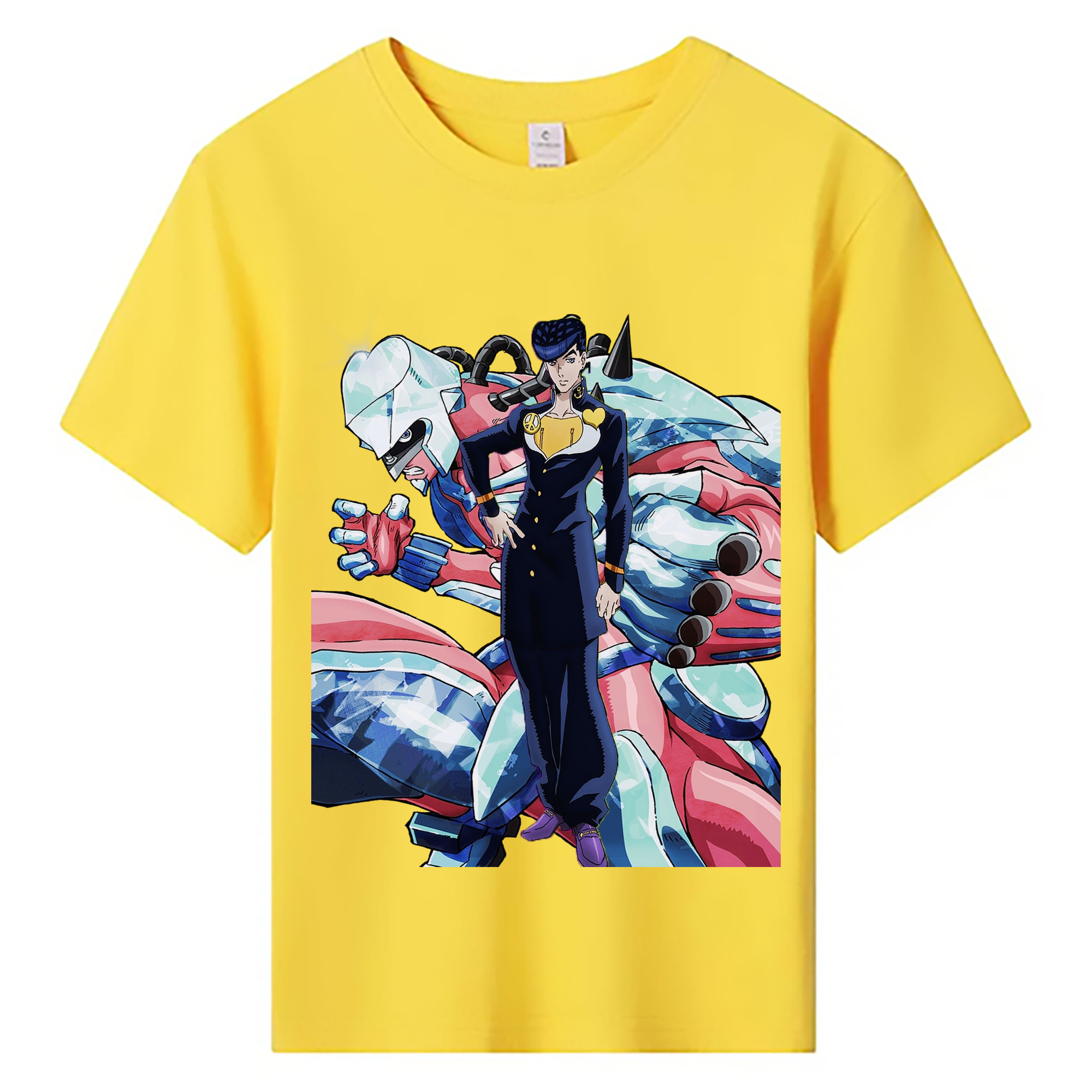 （画像用） ジョジョの奇妙な冒険 ひがしかた じょうすけ JoJo's Bizarre Adventure Higashikata Josuke 綿100％キッズTシャツ（フロントプリント）