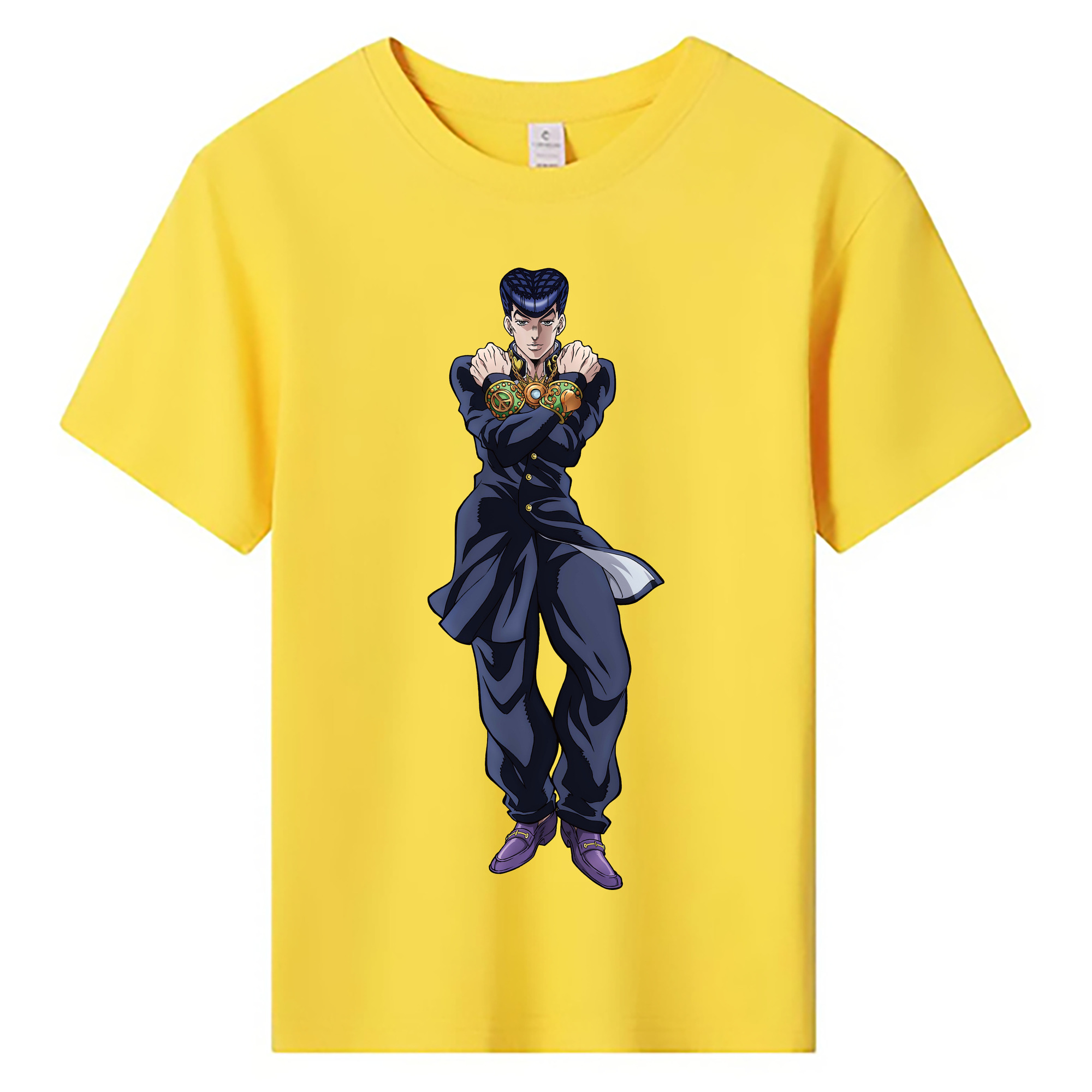 （画像用） ジョジョの奇妙な冒険 ひがしかた じょうすけ JoJo's Bizarre Adventure Higashikata Josuke 綿100％キッズTシャツ（フロントプリント）