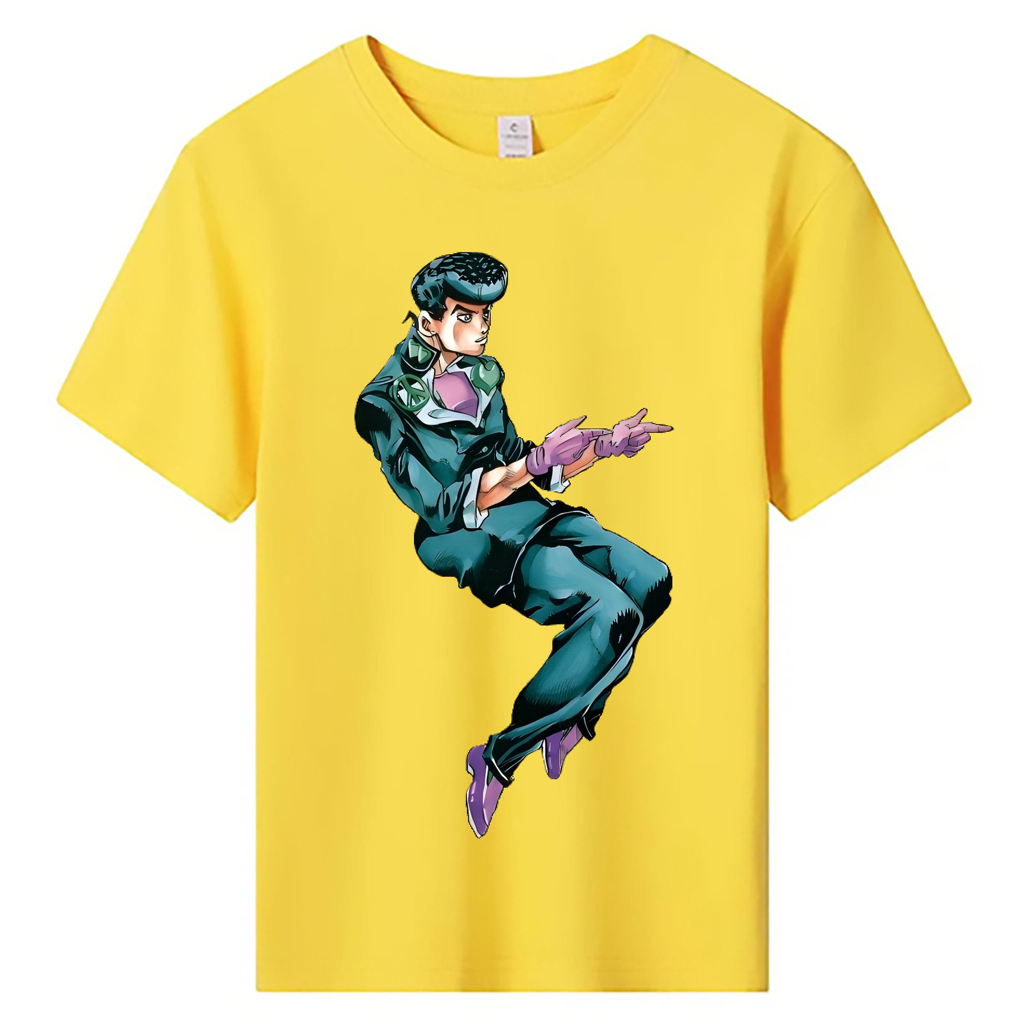 （画像用） ジョジョの奇妙な冒険 ひがしかた じょうすけ JoJo's Bizarre Adventure Higashikata Josuke 綿100％キッズTシャツ（フロントプリント）