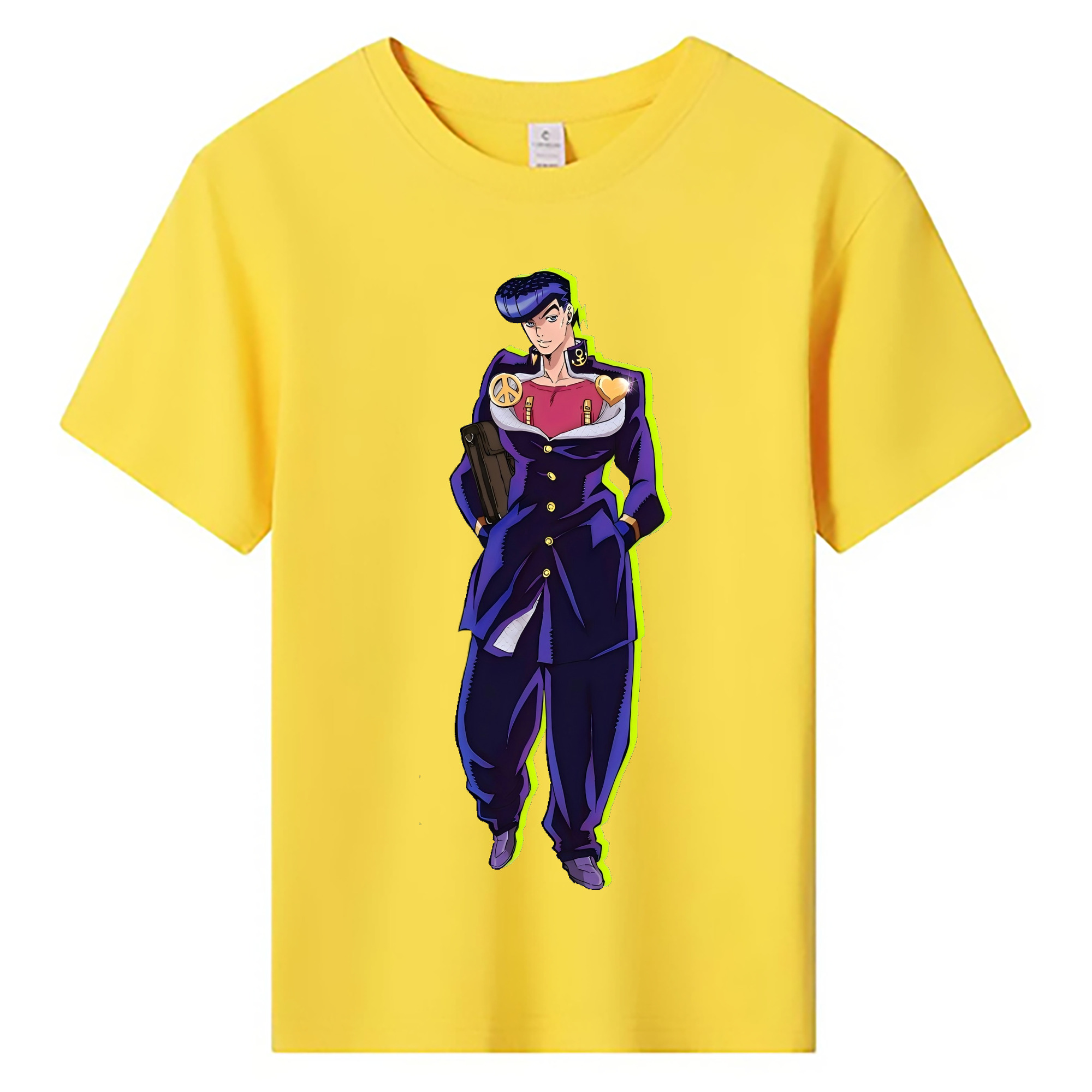 （画像用） ジョジョの奇妙な冒険 ひがしかた じょうすけ JoJo's Bizarre Adventure Higashikata Josuke 綿100％キッズTシャツ（フロントプリント）