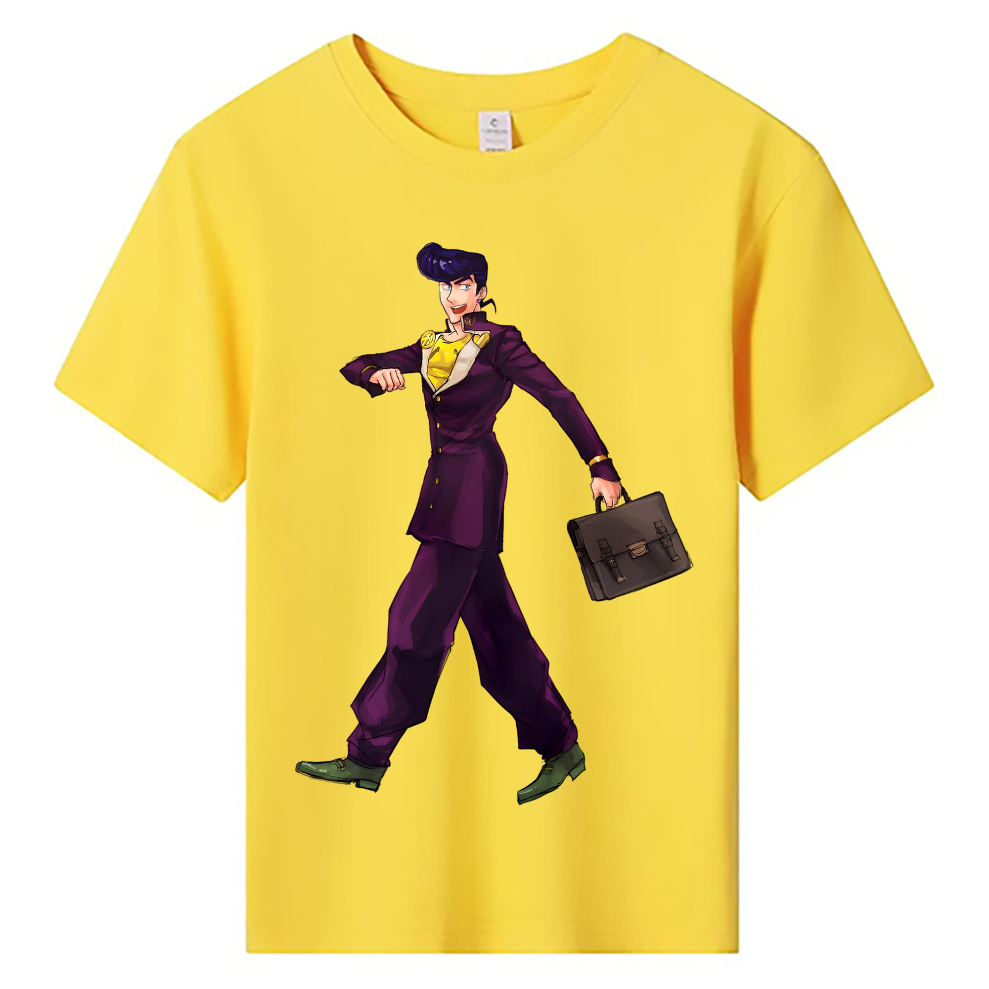 （画像用） ジョジョの奇妙な冒険 ひがしかた じょうすけ JoJo's Bizarre Adventure Higashikata Josuke 綿100％キッズTシャツ（フロントプリント）