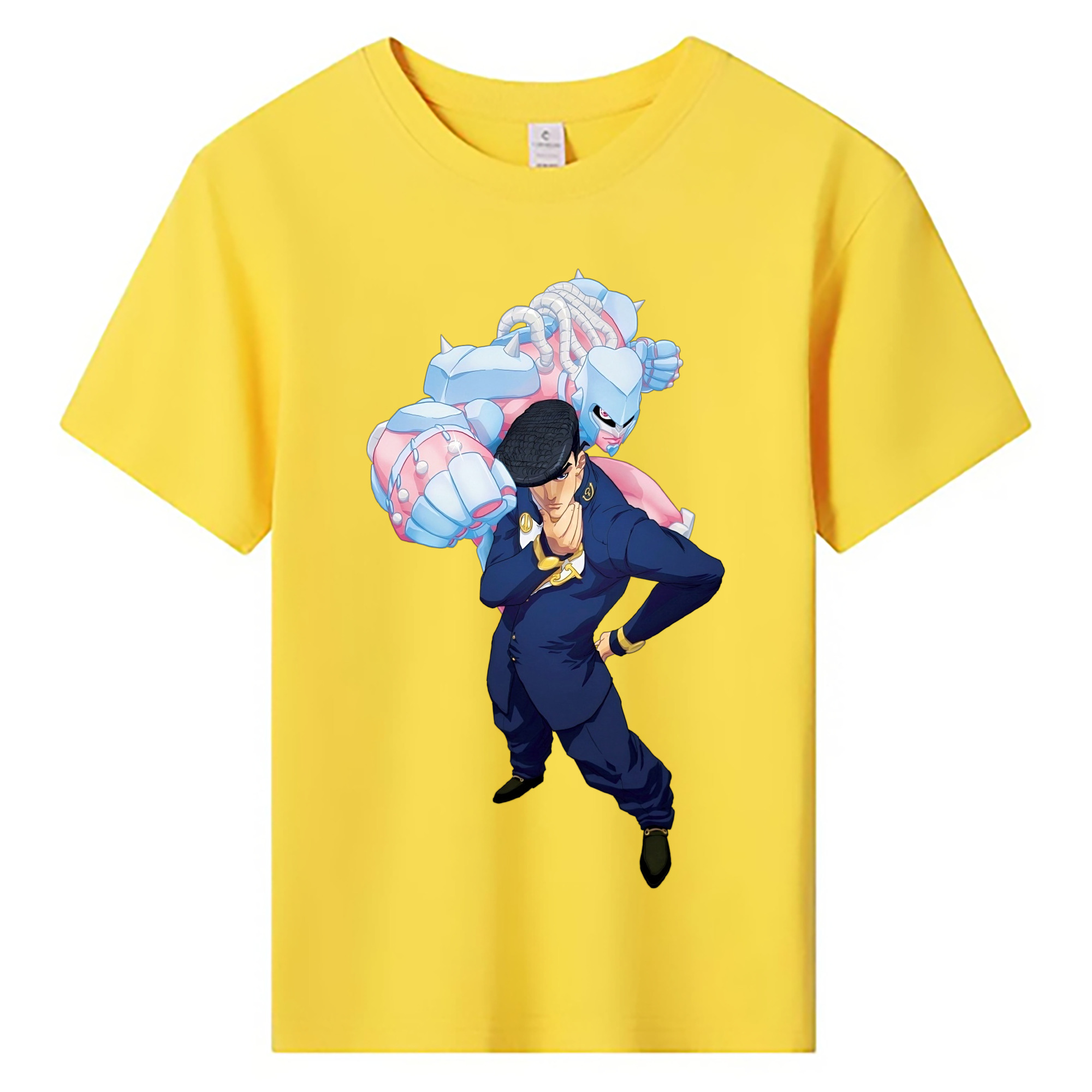 （画像用） ジョジョの奇妙な冒険 ひがしかた じょうすけ JoJo's Bizarre Adventure Higashikata Josuke 綿100％キッズTシャツ（フロントプリント）