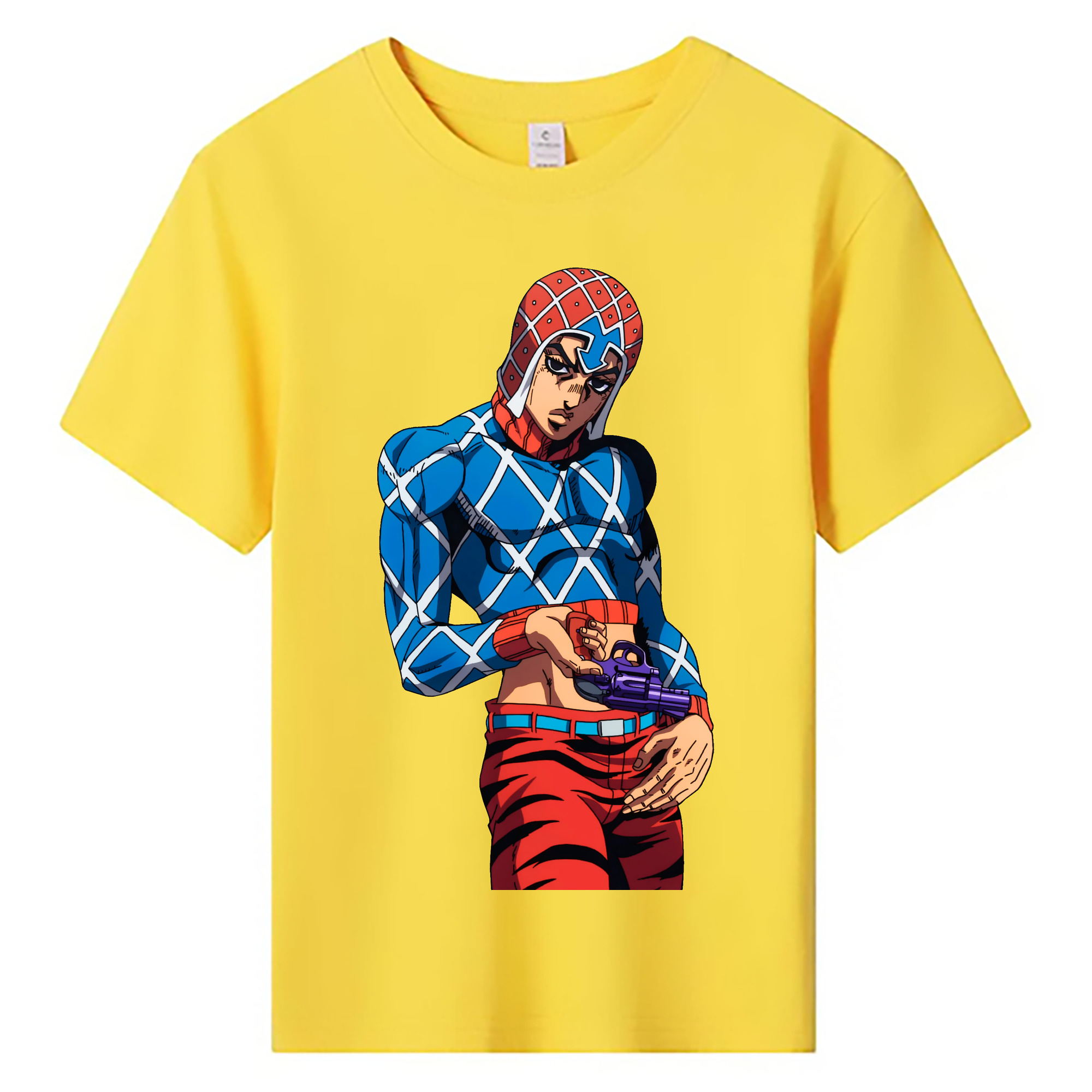 （画像用） ジョジョの奇妙な冒険 グイード?ミスタ JoJo's Bizarre Adventure Guido Mista 綿100％キッズTシャツ（フロントプリント）