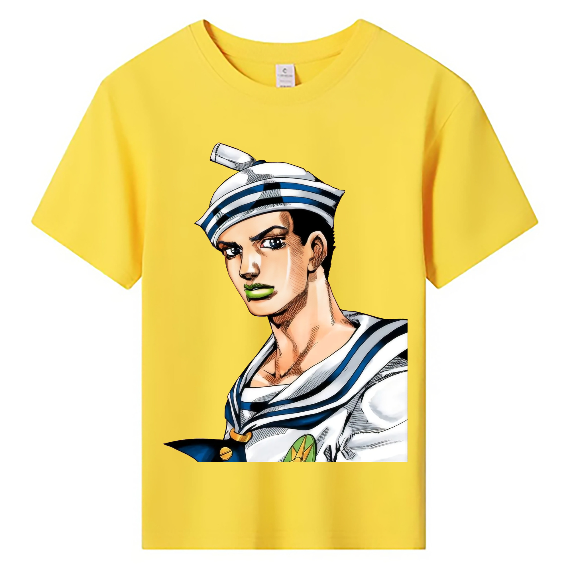 （画像用） ジョジョの奇妙な冒険 東方定助 JoJo's Bizarre Adventure Higashikata Josuke 綿100％キッズTシャツ（フロントプリント）