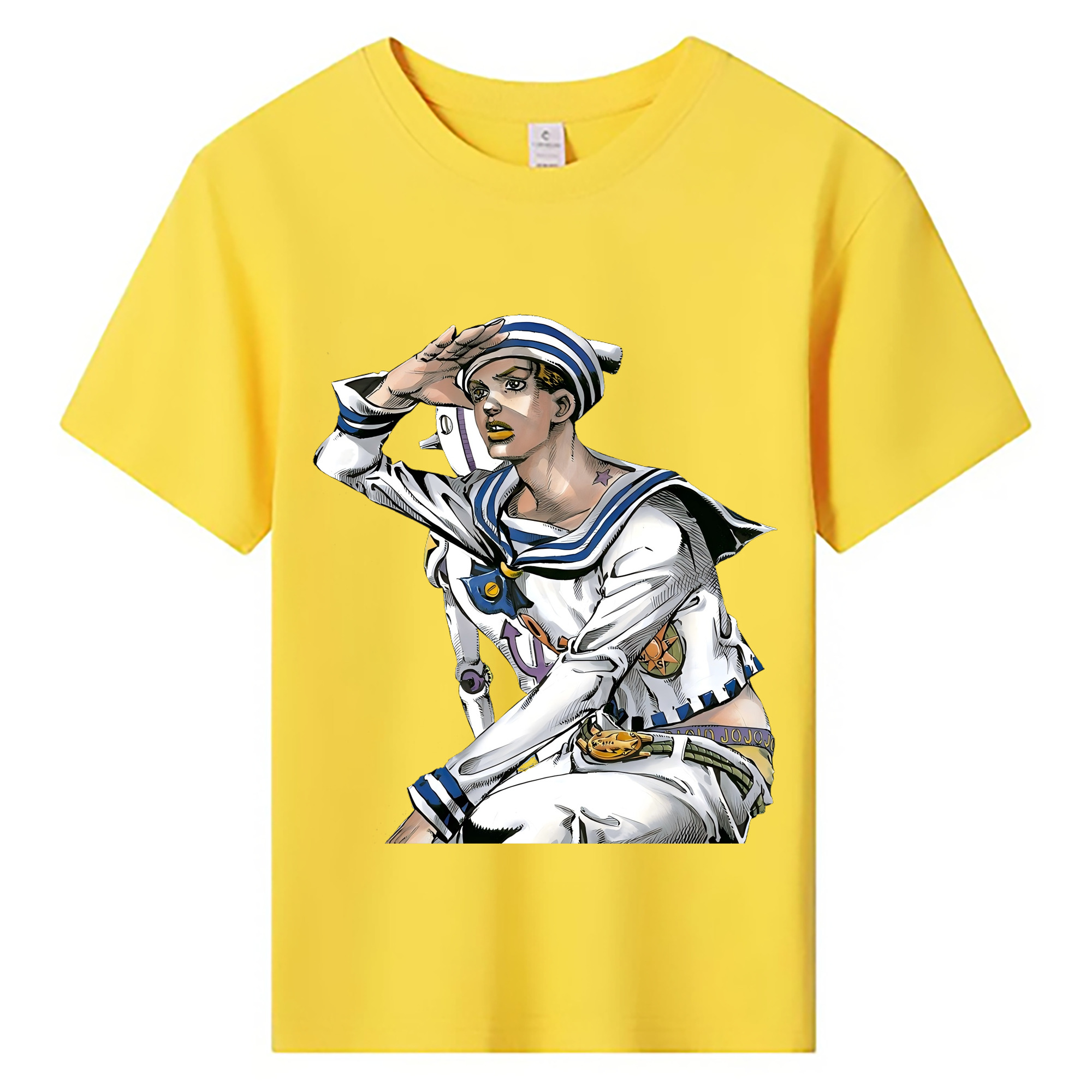 （画像用） ジョジョの奇妙な冒険 東方定助 JoJo's Bizarre Adventure Higashikata Josuke 綿100％キッズTシャツ（フロントプリント）