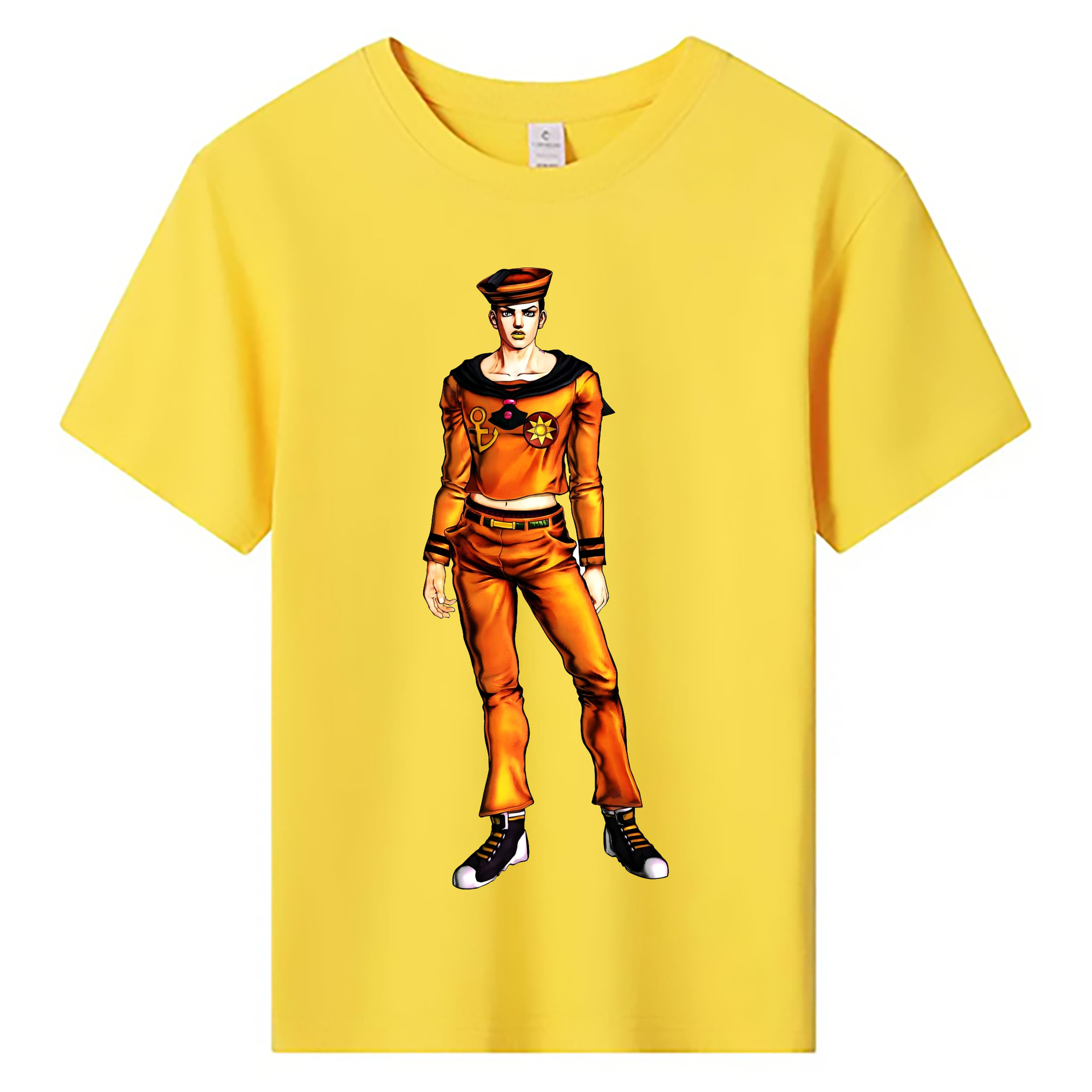 （画像用） ジョジョの奇妙な冒険 東方定助 JoJo's Bizarre Adventure Higashikata Josuke 綿100％キッズTシャツ（フロントプリント）