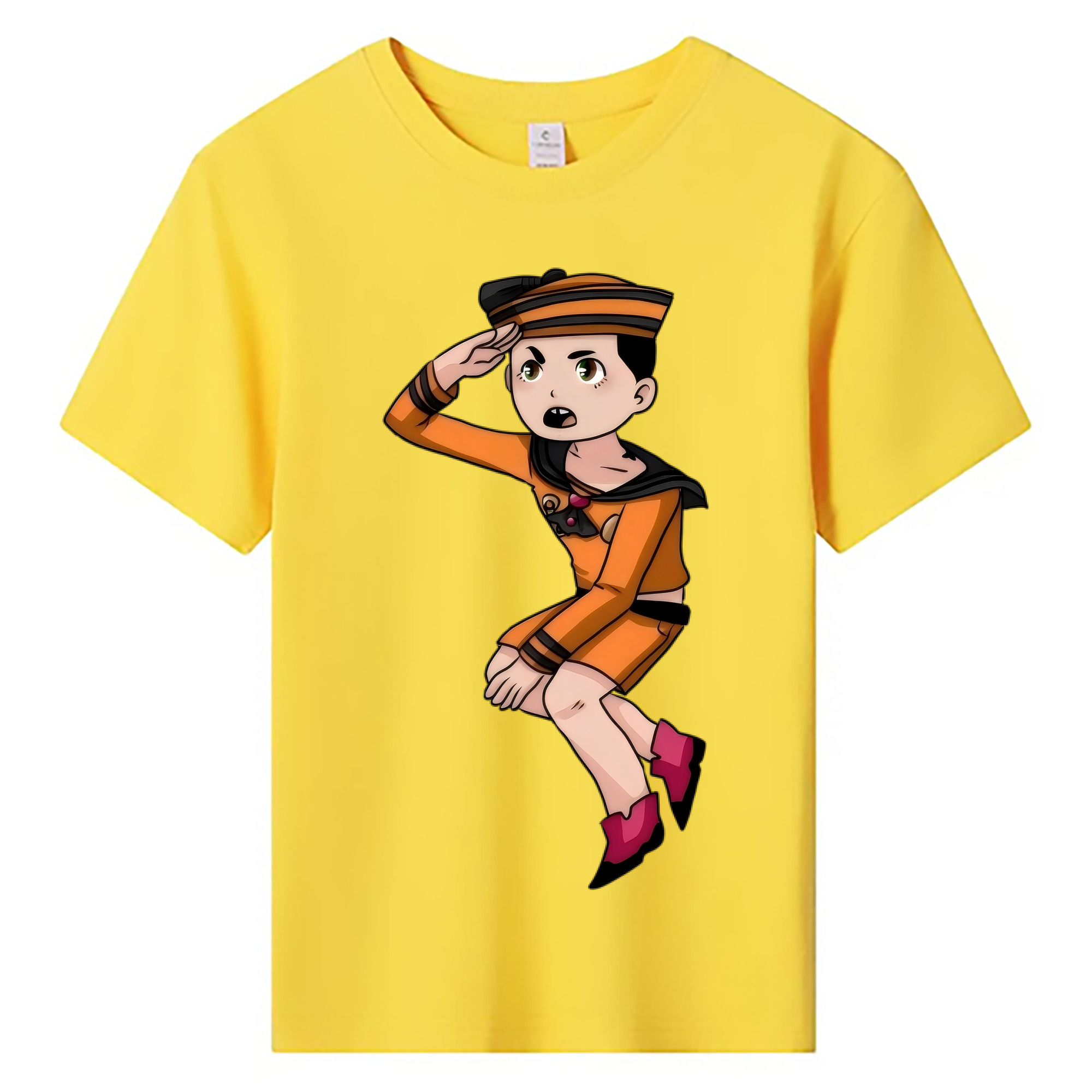 （画像用） ジョジョの奇妙な冒険 東方定助 JoJo's Bizarre Adventure Higashikata Josuke 綿100％キッズTシャツ（フロントプリント）