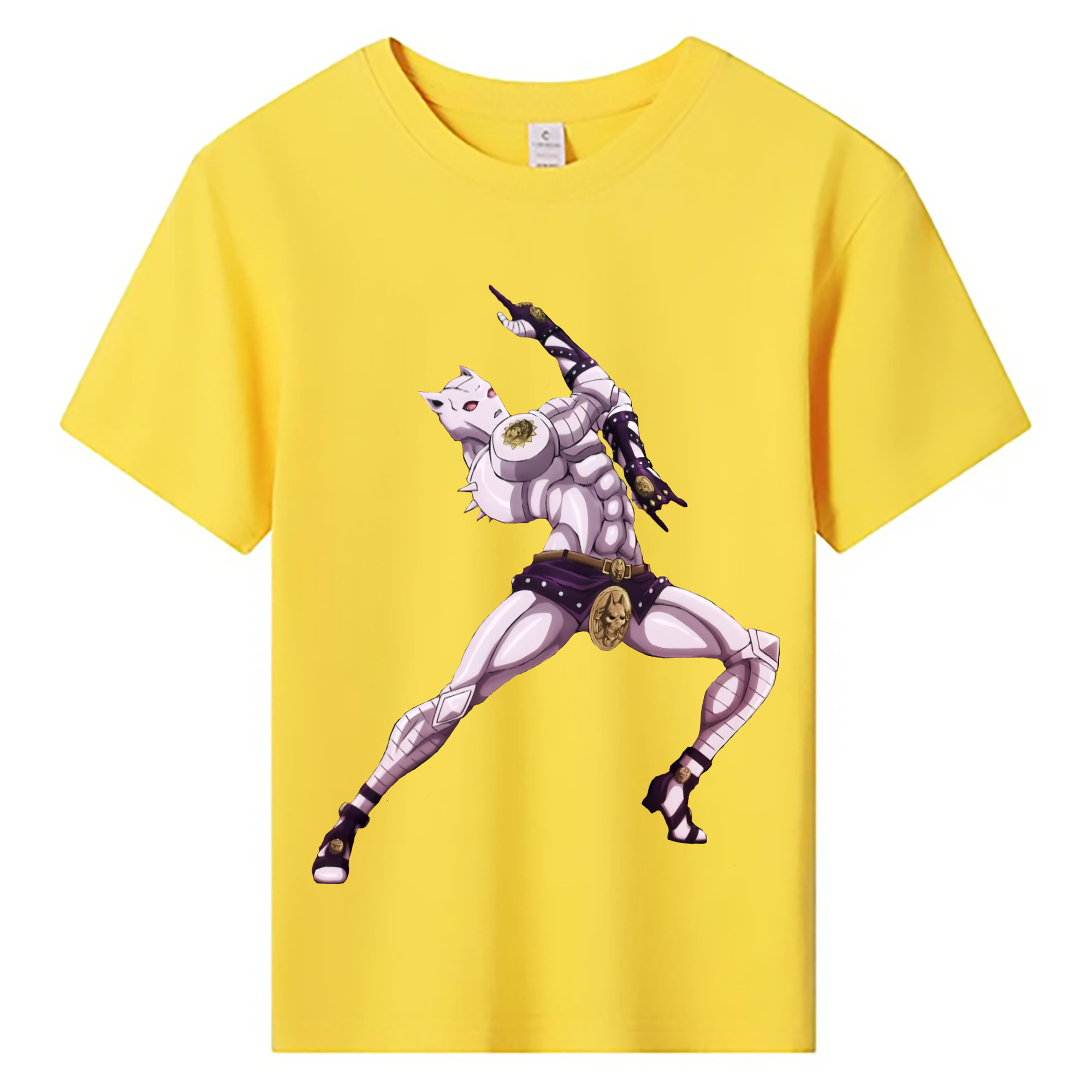 （画像用） ジョジョの奇妙な冒険 きら よしかげ JoJo's Bizarre Adventure Kira Yoshikage 綿100％キッズTシャツ（フロントプリント）
