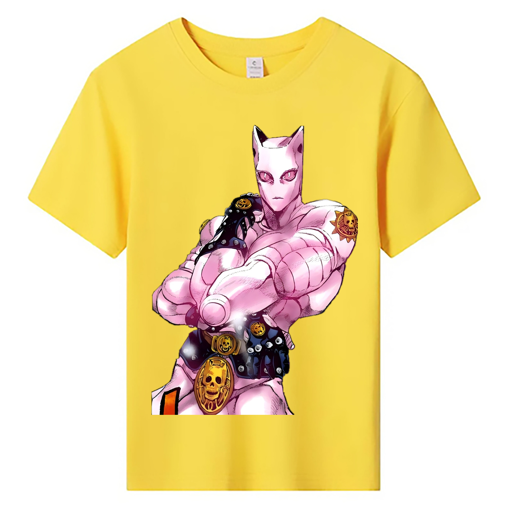 （画像用） ジョジョの奇妙な冒険 きら よしかげ JoJo's Bizarre Adventure Kira Yoshikage 綿100％キッズTシャツ（フロントプリント）