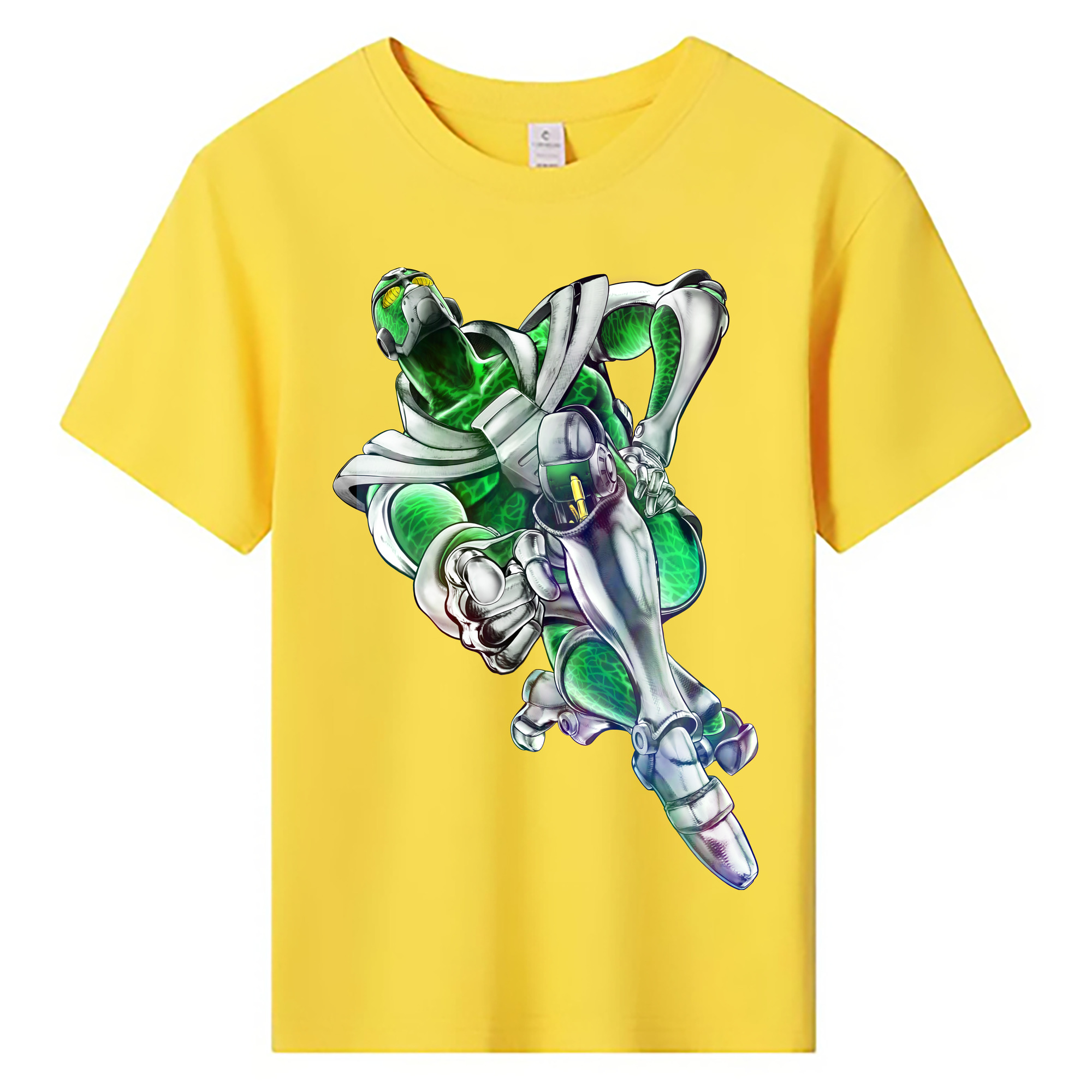 （画像用） ジョジョの奇妙な冒険 花京院 典明（かきょういん のりあき） JoJo's Bizarre Adventure Kakyoin Noriaki 綿100％キッズTシャツ（フロントプリント）