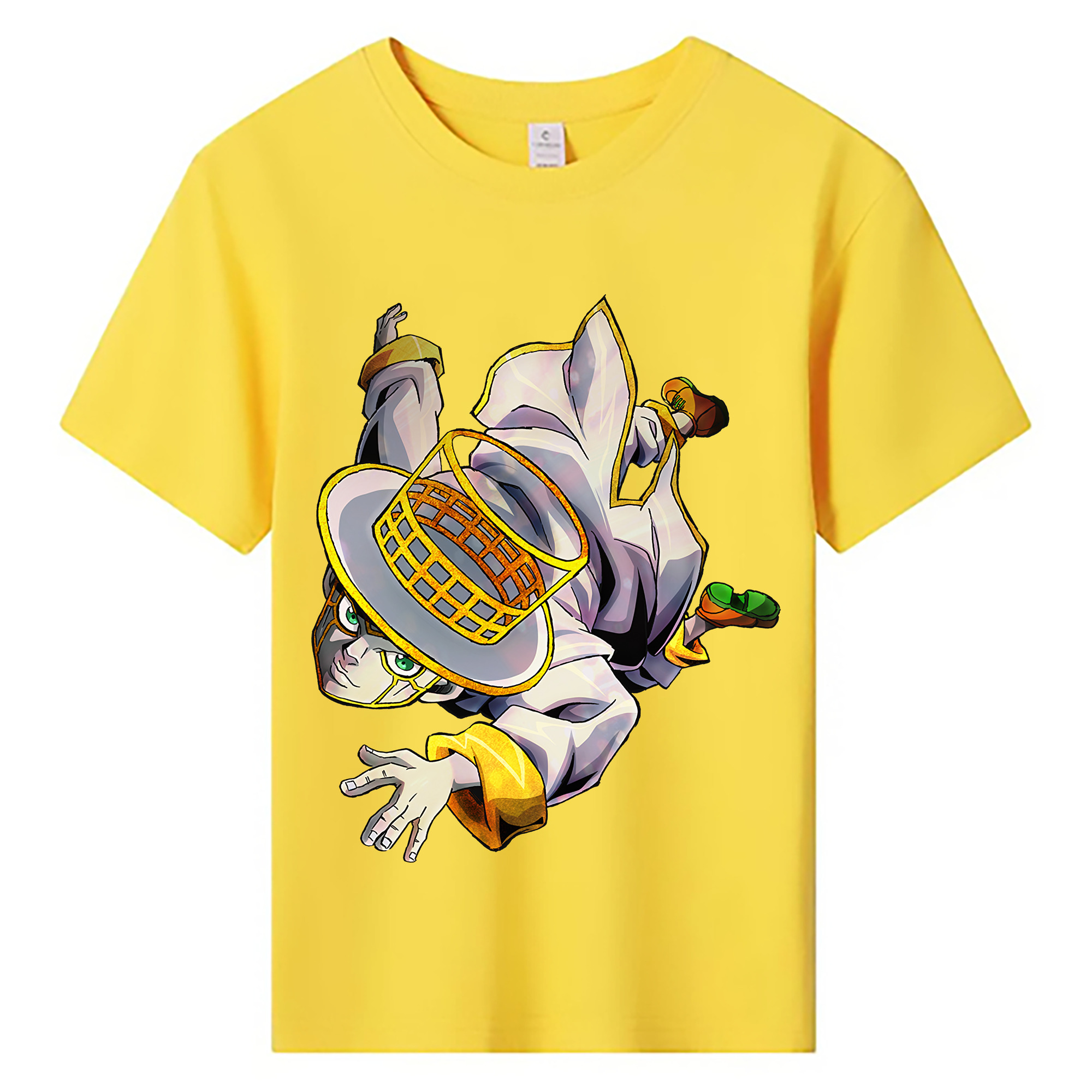 （画像用） ジョジョの奇妙な冒険 岸辺 露伴（きしべ ろはん） JoJo's Bizarre Adventure Rohan Kishibe 綿100％キッズTシャツ（フロントプリント）