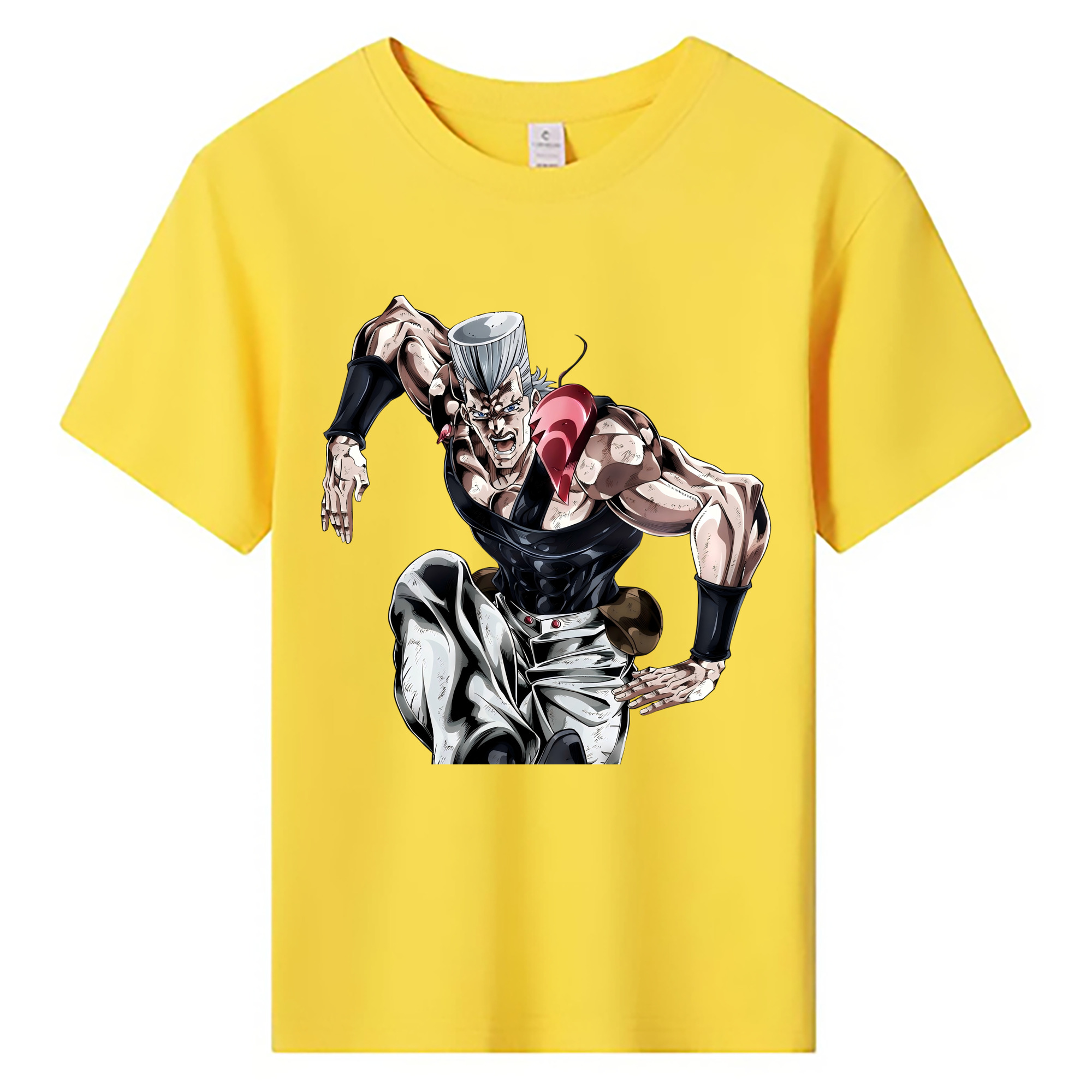 （画像用） ジョジョの奇妙な冒険 ジャン＝ピエール?ポルナレフ JoJo's Bizarre Adventure Jan Pierre Polnareff 綿100％キッズTシャツ（フロントプリント）