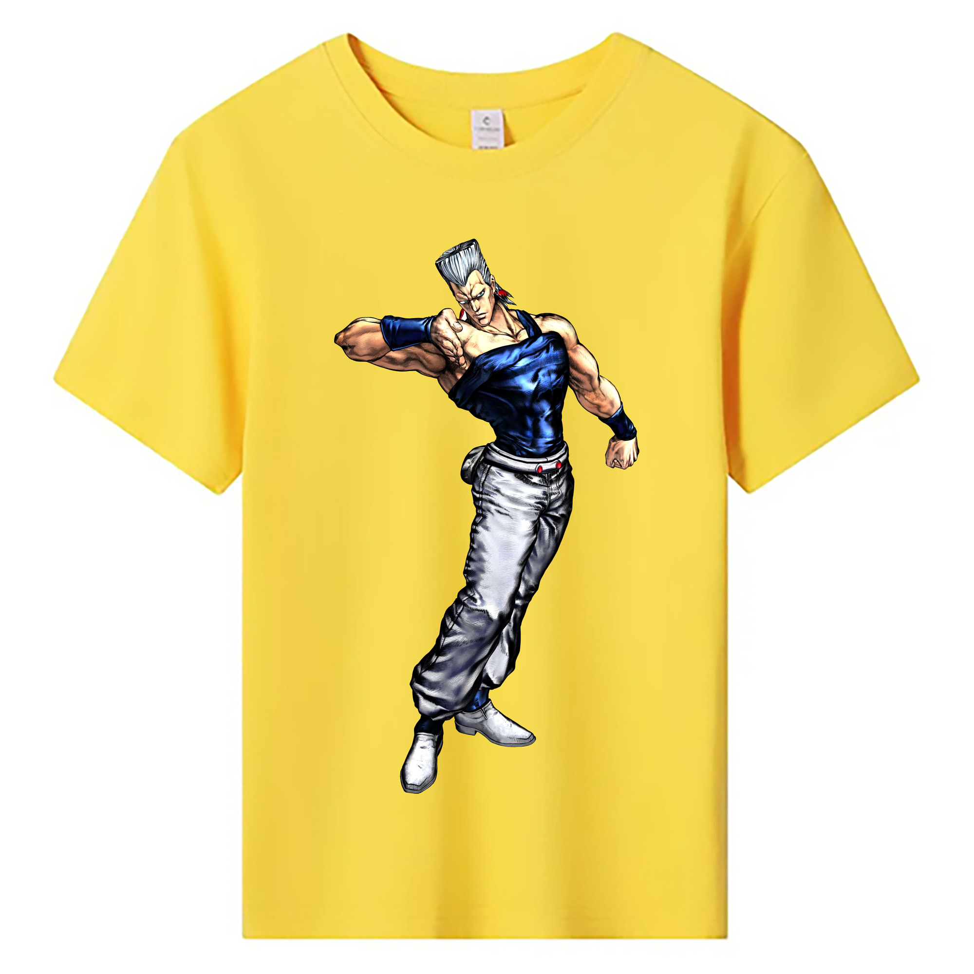 （画像用） ジョジョの奇妙な冒険 ジャン＝ピエール?ポルナレフ JoJo's Bizarre Adventure Jan Pierre Polnareff 綿100％キッズTシャツ（フロントプリント）