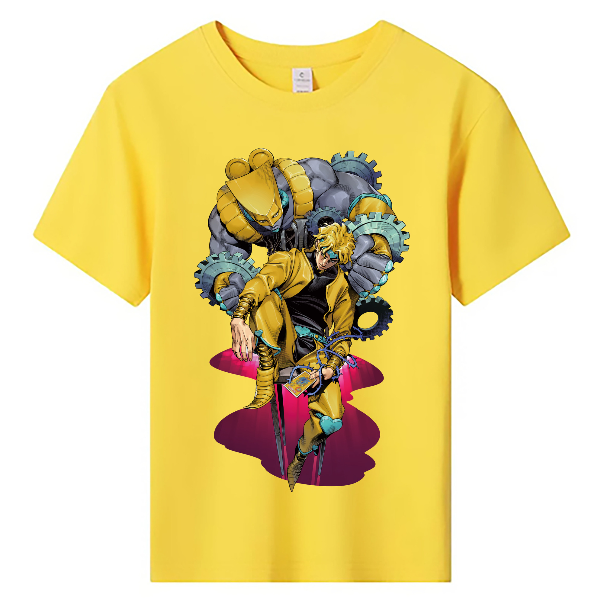（画像用） ジョジョの奇妙な冒険 ディオ?ブランドー JoJo's Bizarre Adventure Dio Brando 綿100％キッズTシャツ（フロントプリント）