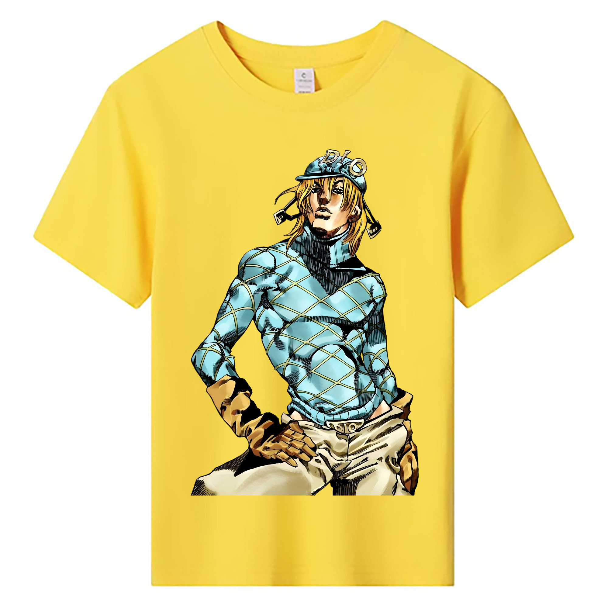 （画像用） ジョジョの奇妙な冒険 ディオ?ブランドー JoJo's Bizarre Adventure Dio Brando 綿100％キッズTシャツ（フロントプリント）