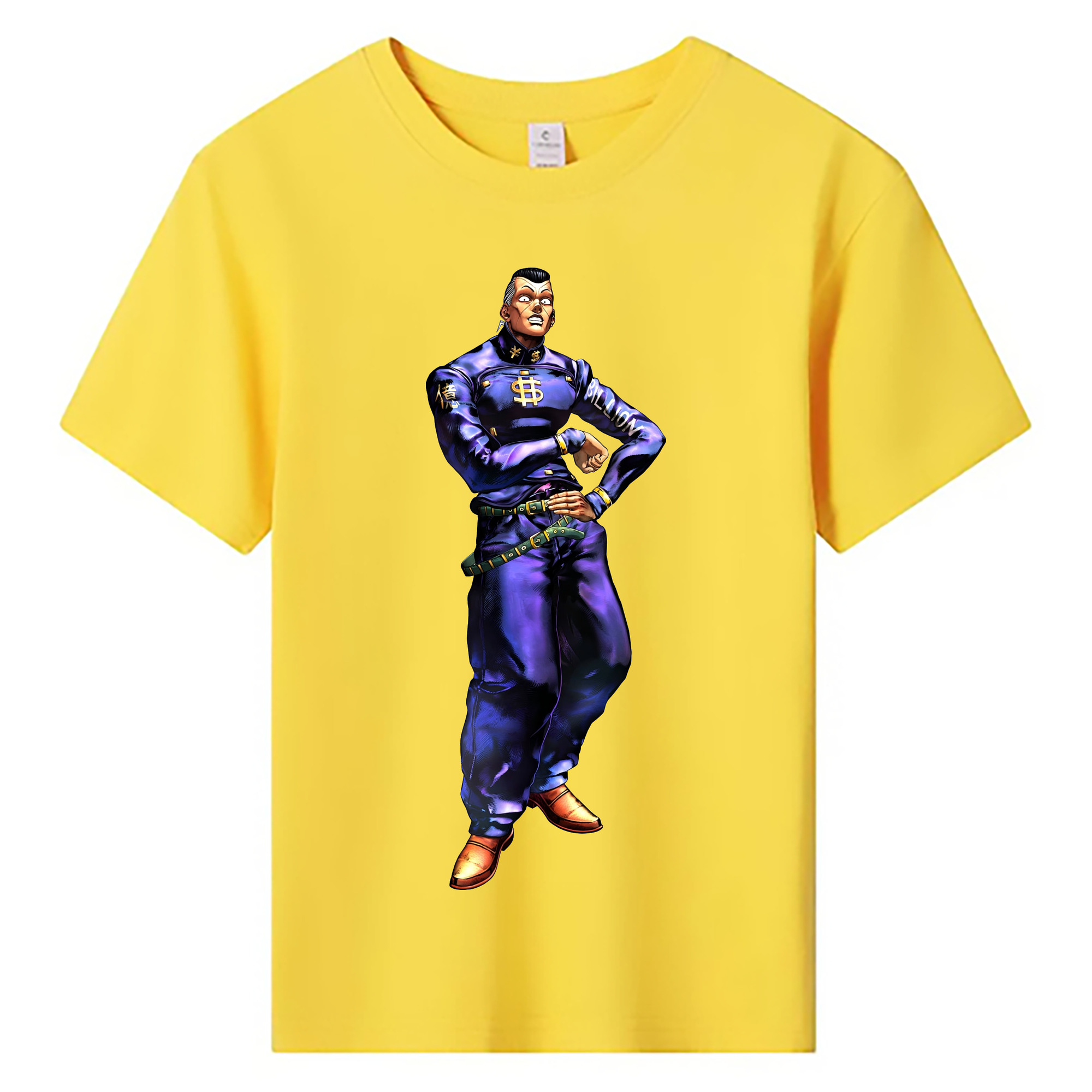 （画像用） ジョジョの奇妙な冒険 虹村億泰 にじむら おくやす JoJo's Bizarre Adventure Nijimura Okuyasu 綿100％キッズTシャツ（フロントプリント）