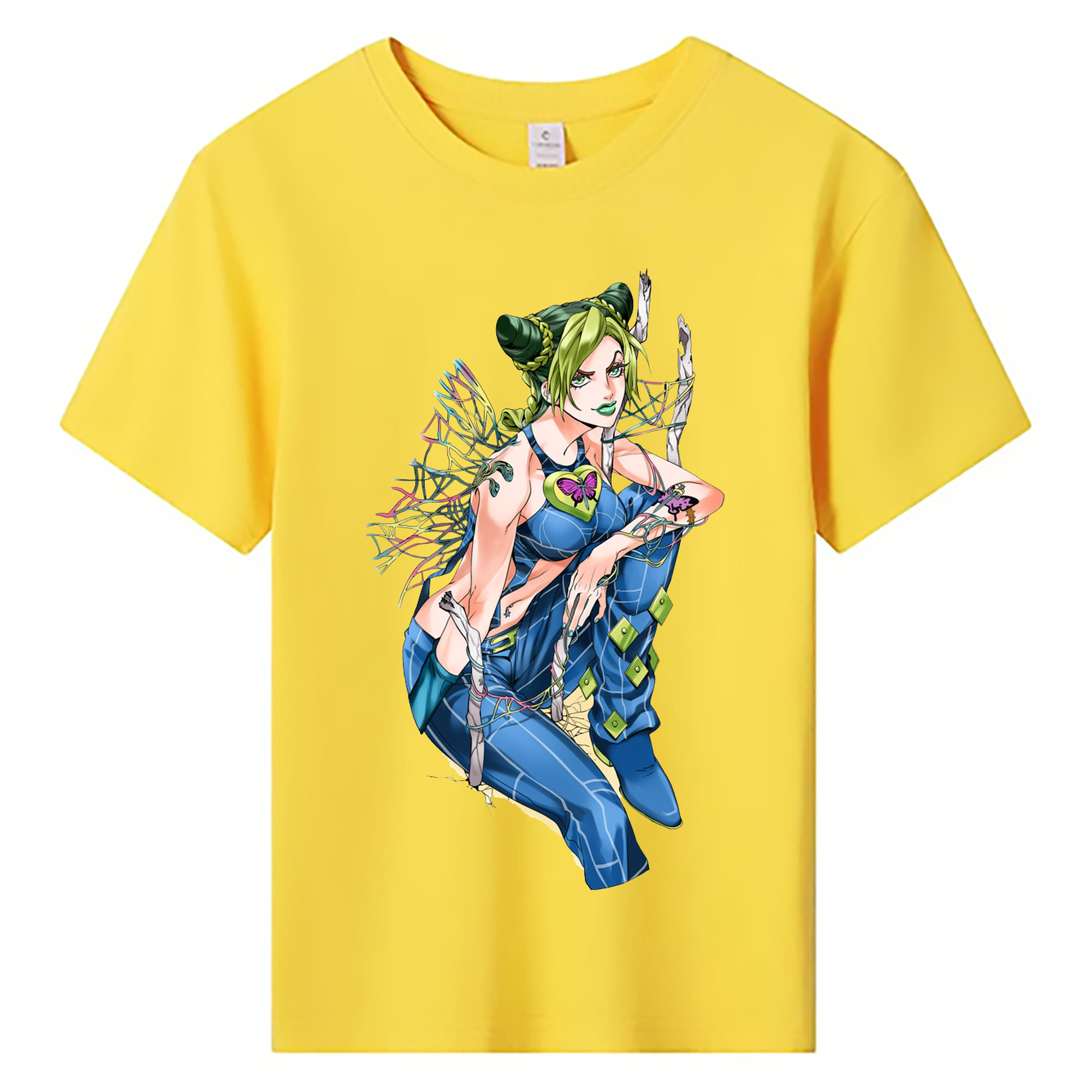 （画像用） "ジョジョの奇妙な冒険 くうじょう ジョリーン JoJo's Bizarre Adventure Jolyne Cujoh " 綿100％キッズTシャツ（フロントプリント）