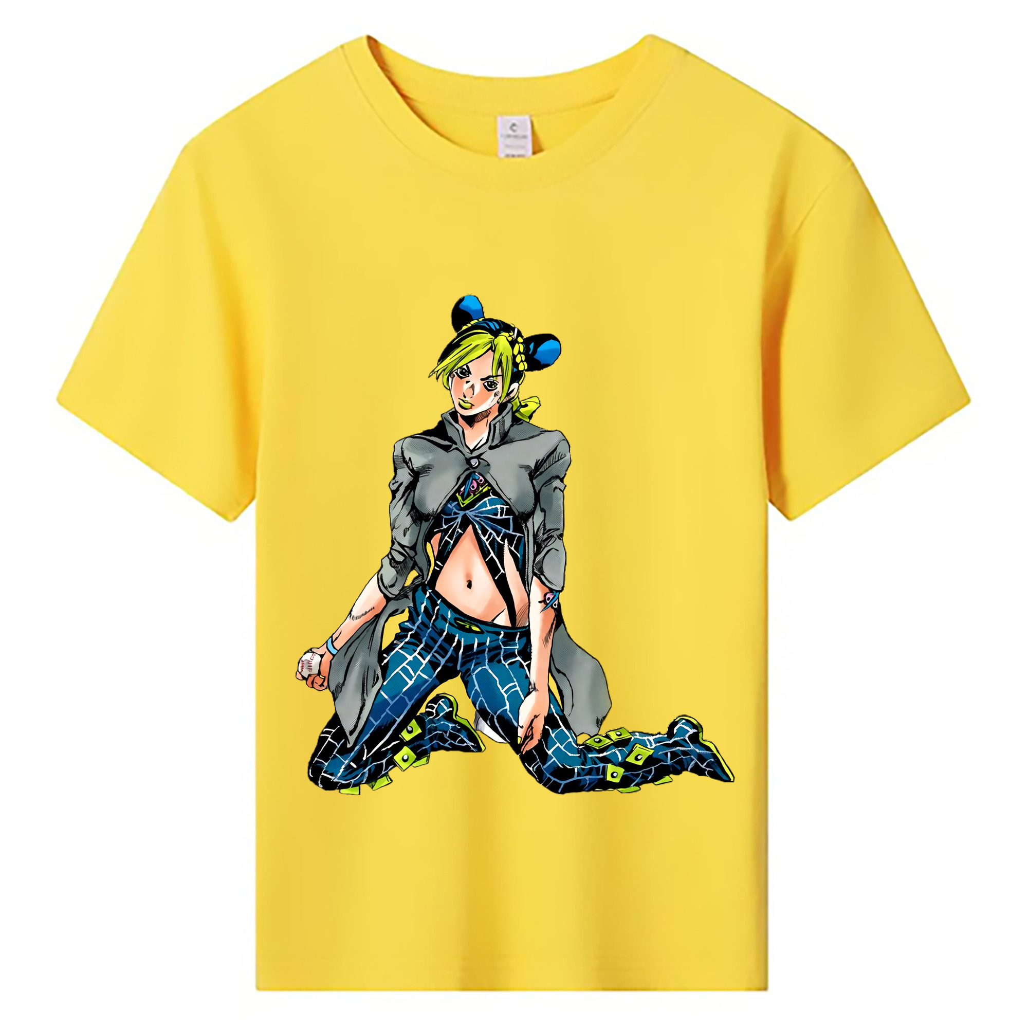 （画像用） "ジョジョの奇妙な冒険 くうじょう ジョリーン JoJo's Bizarre Adventure Jolyne Cujoh " 綿100％キッズTシャツ（フロントプリント）