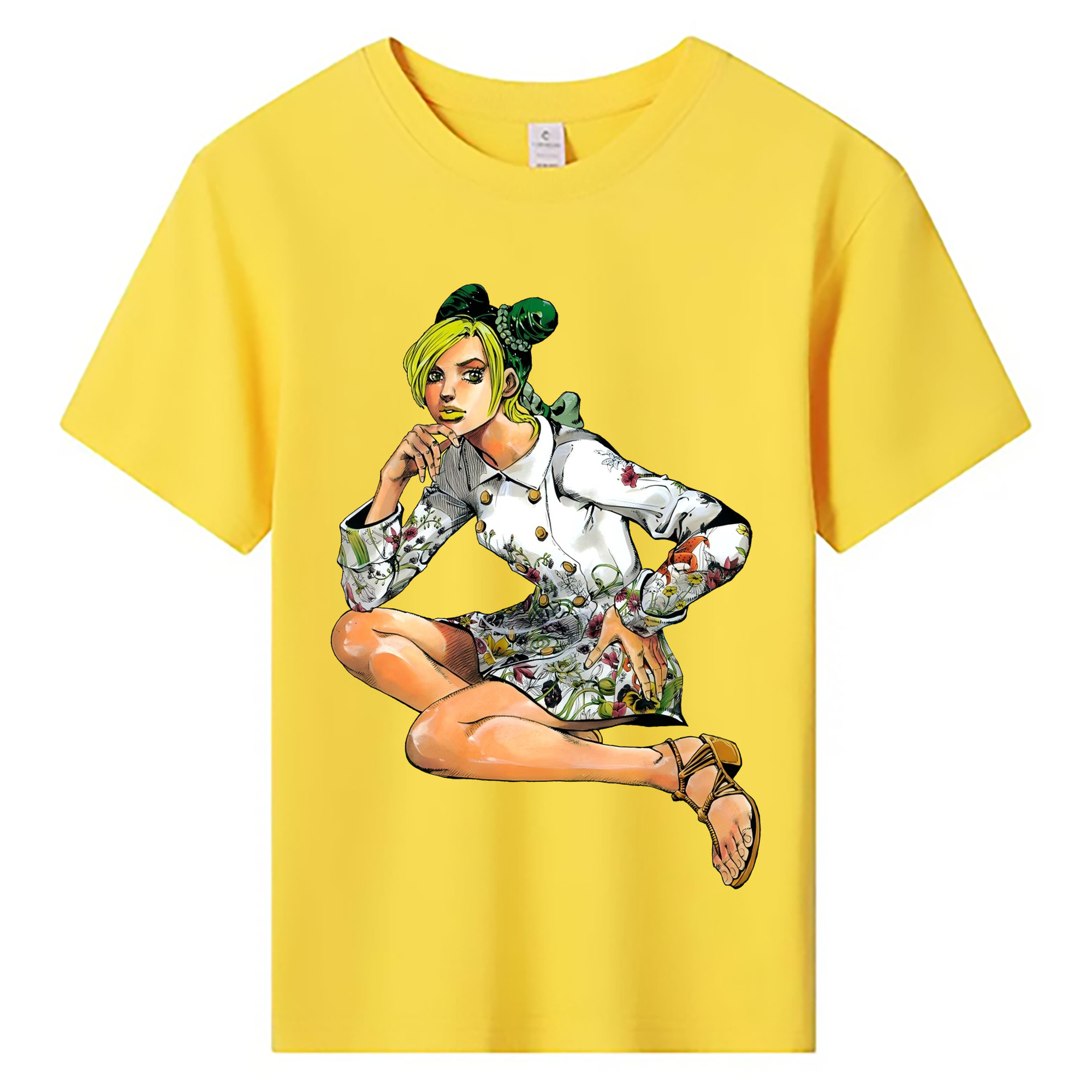 （画像用） "ジョジョの奇妙な冒険 くうじょう ジョリーン JoJo's Bizarre Adventure Jolyne Cujoh " 綿100％キッズTシャツ（フロントプリント）
