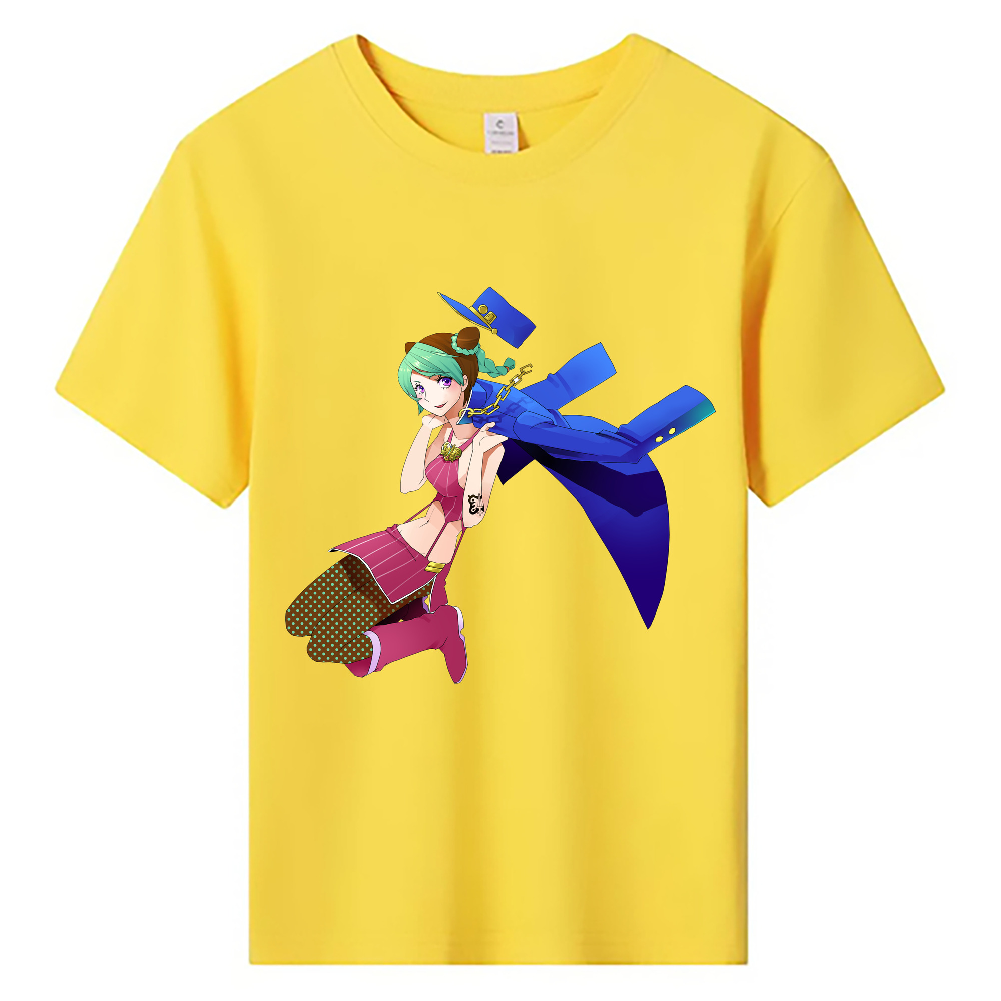 （画像用） "ジョジョの奇妙な冒険 くうじょう ジョリーン JoJo's Bizarre Adventure Jolyne Cujoh " 綿100％キッズTシャツ（フロントプリント）