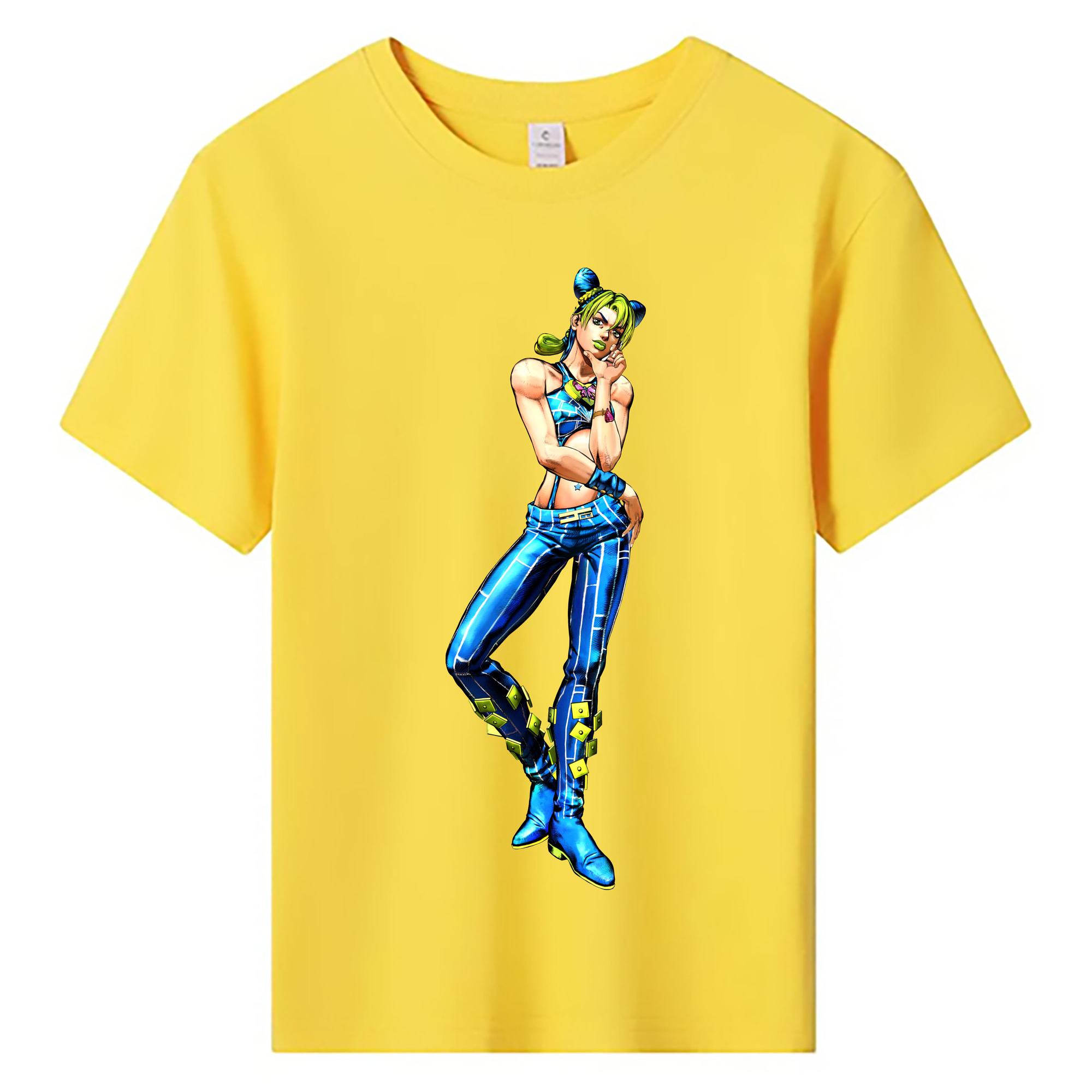 （画像用） "ジョジョの奇妙な冒険 くうじょう ジョリーン JoJo's Bizarre Adventure Jolyne Cujoh " 綿100％キッズTシャツ（フロントプリント）