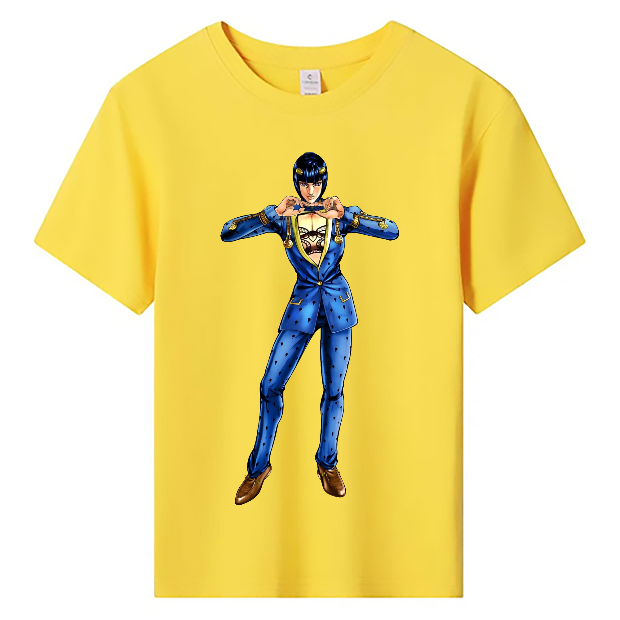（画像用） ジョジョの奇妙な冒険 ブローノ?ブチャラティ JoJo's Bizarre Adventure Bruno Bucciarati 綿100％キッズTシャツ（フロントプリント）