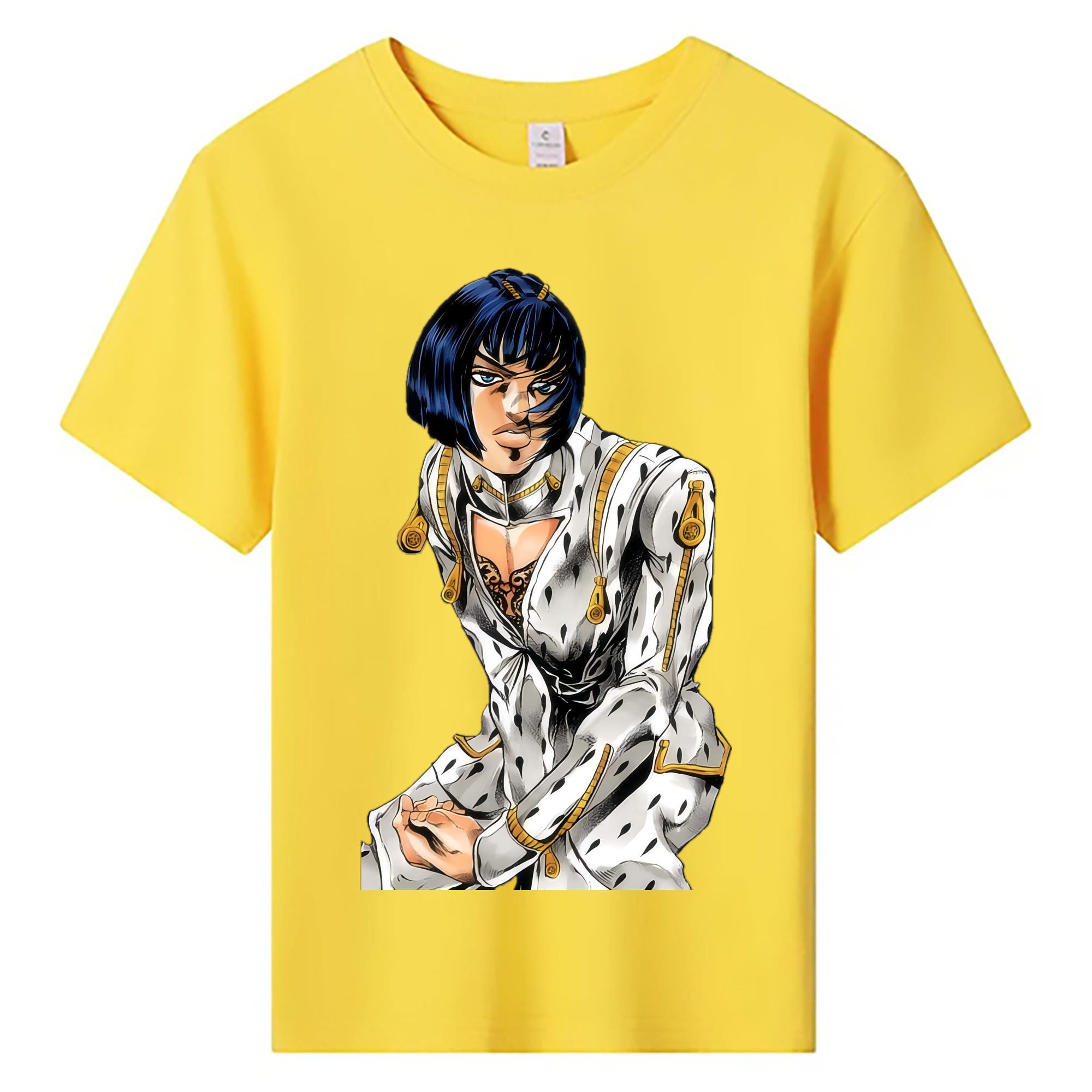 （画像用） ジョジョの奇妙な冒険 ブローノ?ブチャラティ JoJo's Bizarre Adventure Bruno Bucciarati 綿100％キッズTシャツ（フロントプリント）