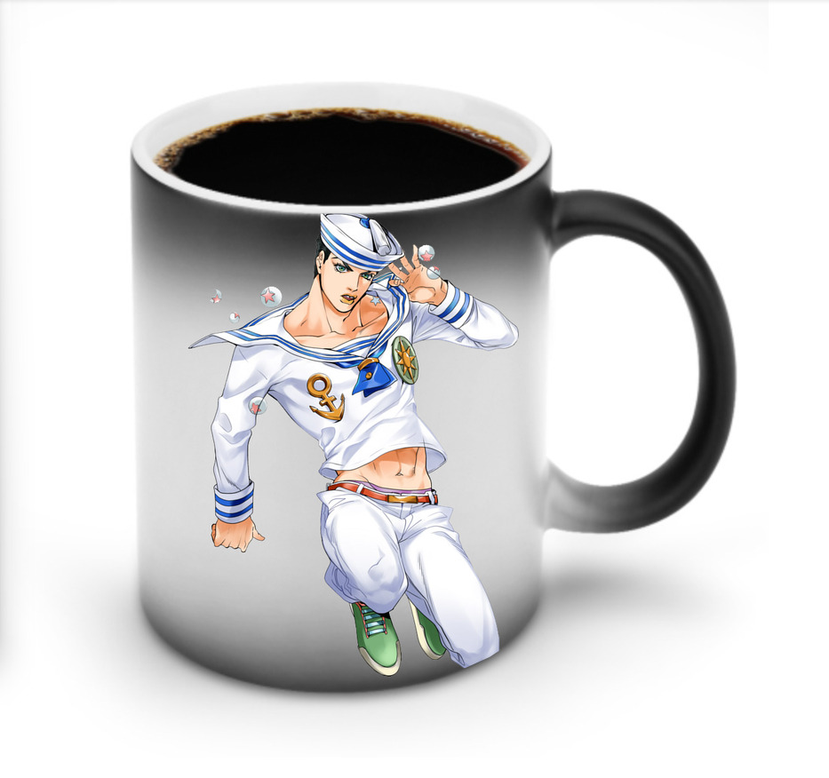 （画像用） ジョジョの奇妙な冒険 東方定助 JoJo's Bizarre Adventure Higashikata Josuke 温度変色マグカップ