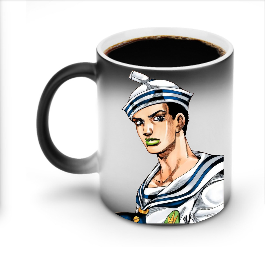 （画像用） ジョジョの奇妙な冒険 東方定助 JoJo's Bizarre Adventure Higashikata Josuke 温度変色マグカップ
