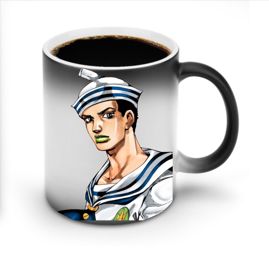 （画像用） ジョジョの奇妙な冒険 東方定助 JoJo's Bizarre Adventure Higashikata Josuke 温度変色マグカップ