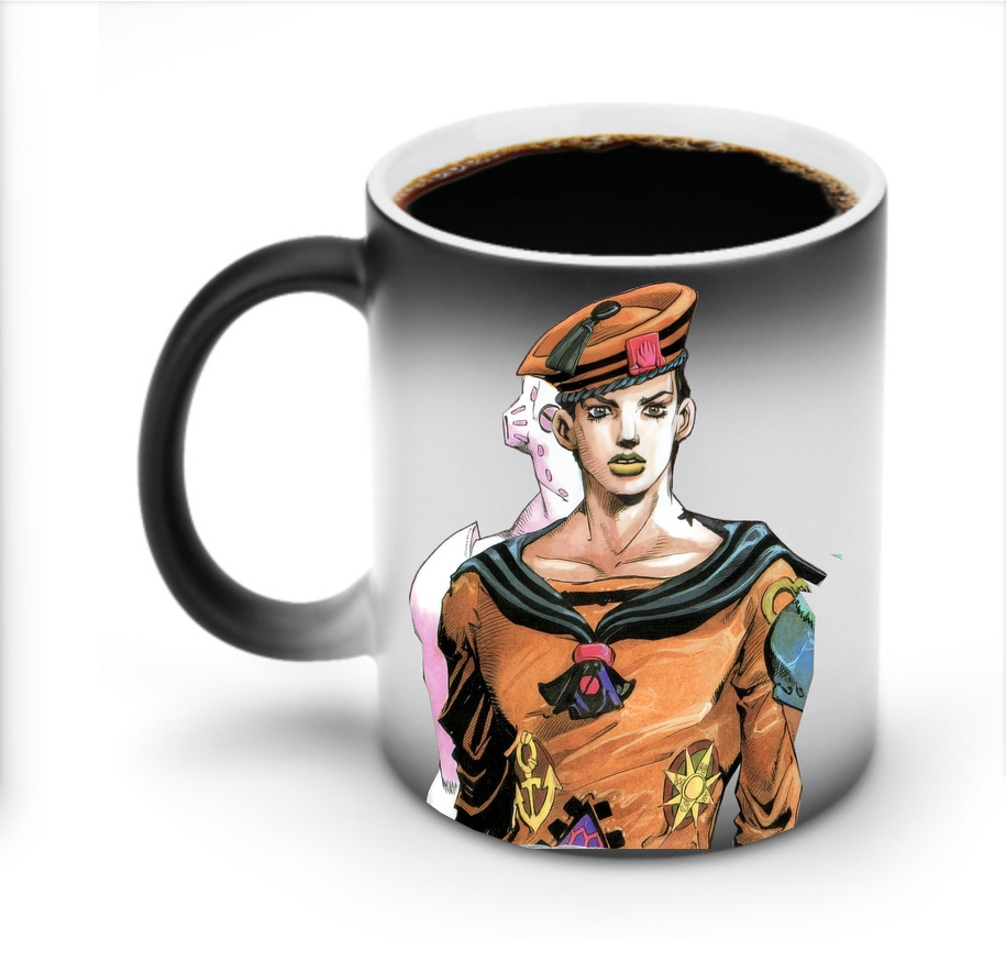 （画像用） ジョジョの奇妙な冒険 東方定助 JoJo's Bizarre Adventure Higashikata Josuke 温度変色マグカップ