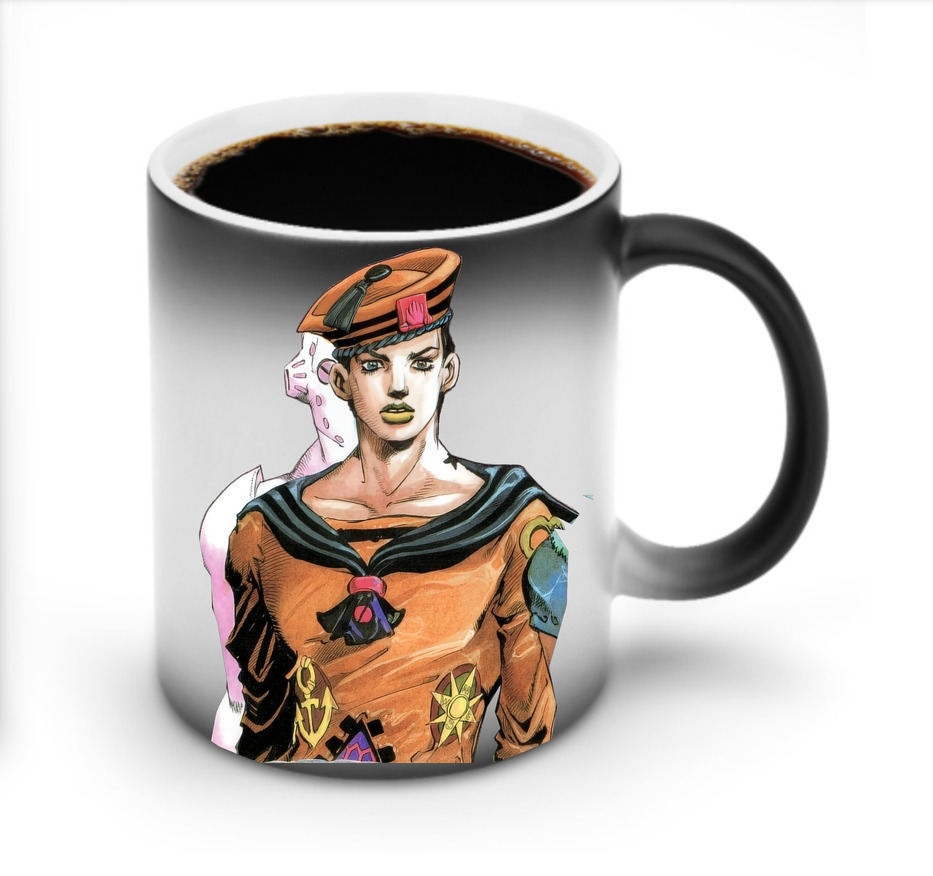 （画像用） ジョジョの奇妙な冒険 東方定助 JoJo's Bizarre Adventure Higashikata Josuke 温度変色マグカップ
