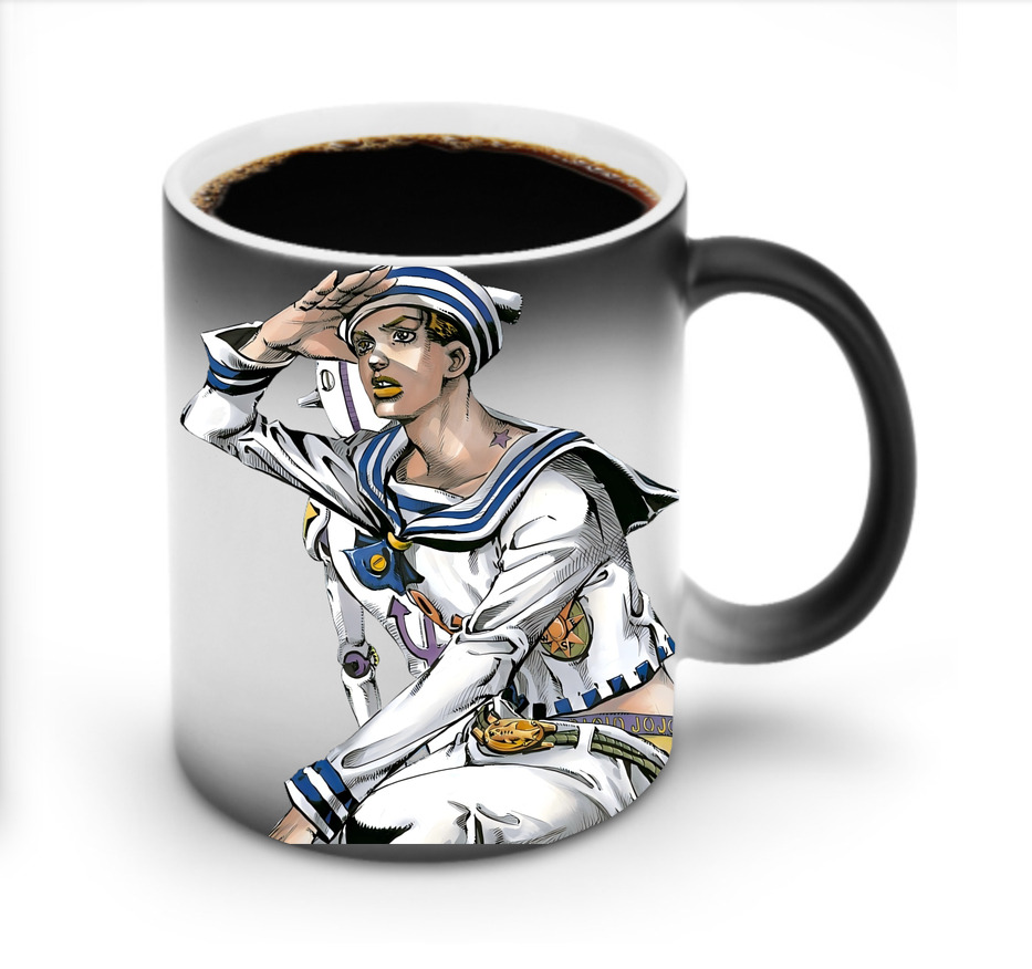 （画像用） ジョジョの奇妙な冒険 東方定助 JoJo's Bizarre Adventure Higashikata Josuke 温度変色マグカップ