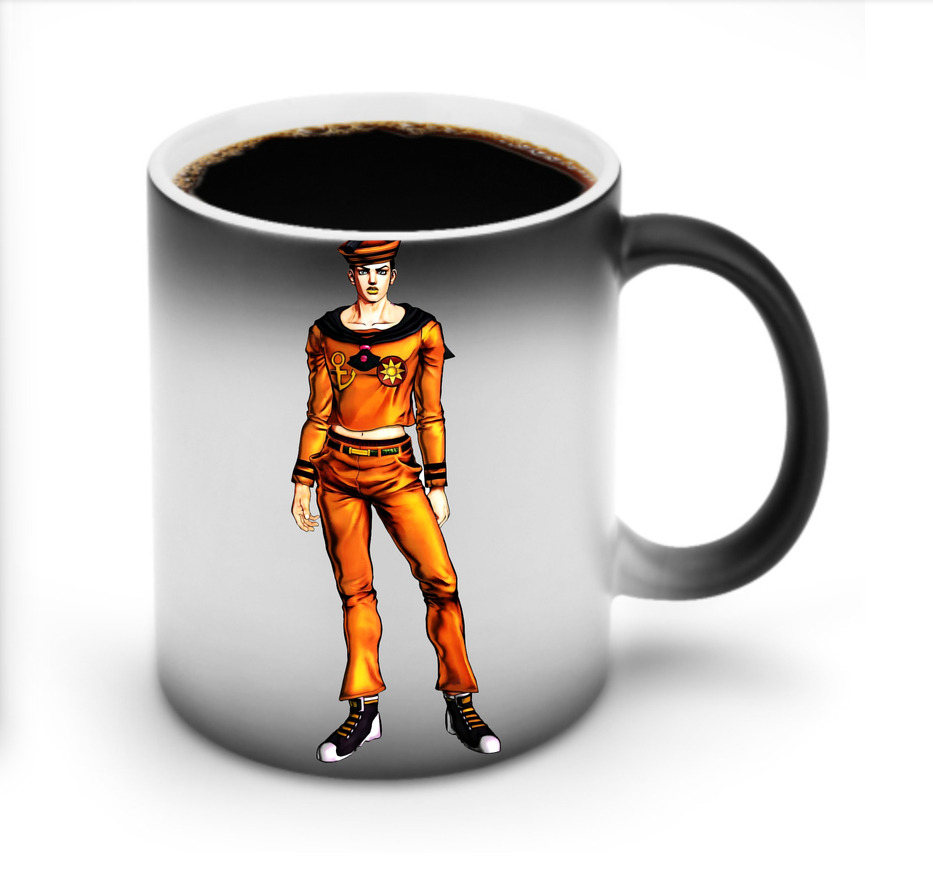 （画像用） ジョジョの奇妙な冒険 東方定助 JoJo's Bizarre Adventure Higashikata Josuke 温度変色マグカップ